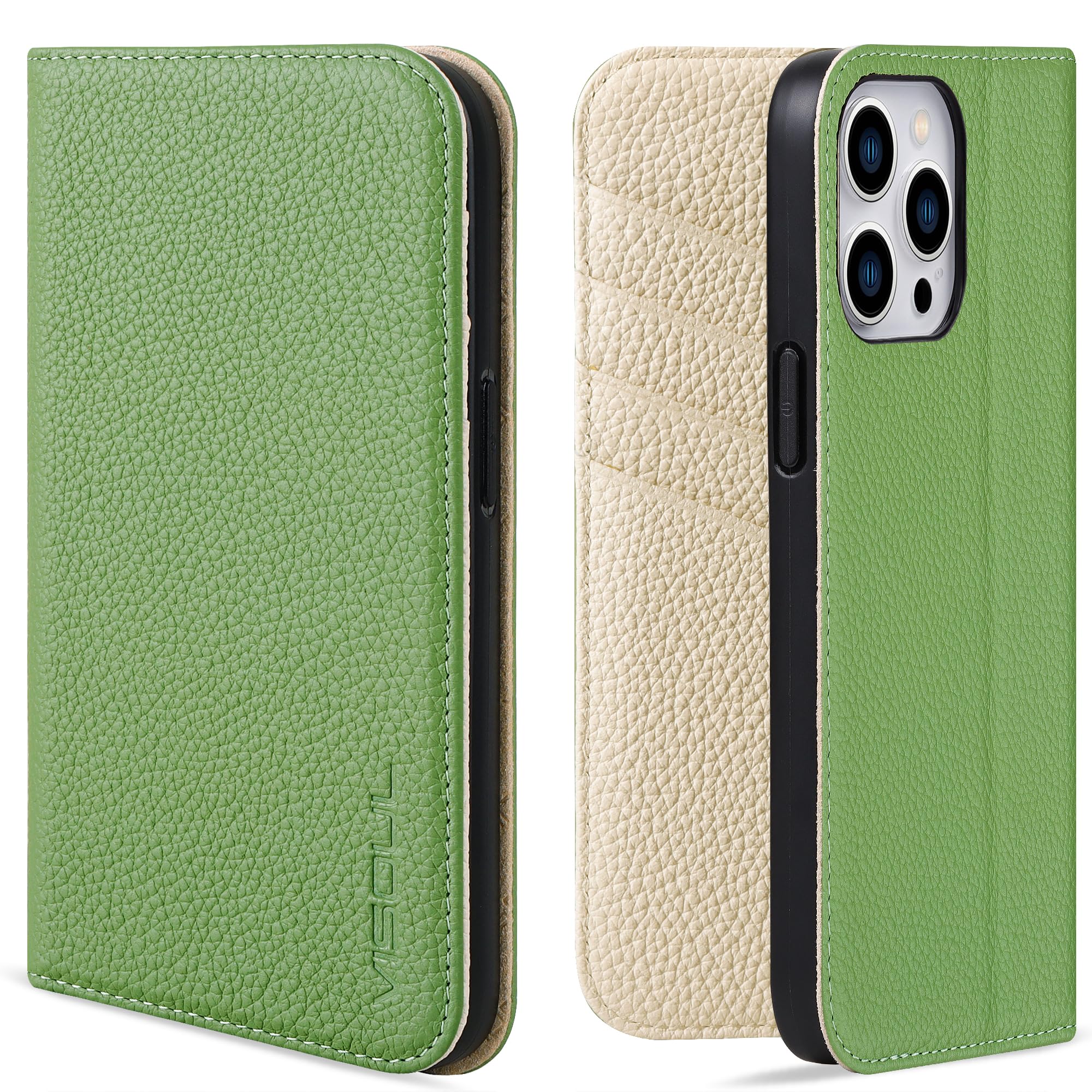 VISOUL iPhone 13 ProMax ケース 手帳型 本革 レザー アイフォン13 ProMax 手帳型ケース カード収納 携帯ケース 全面保護 柔軟...