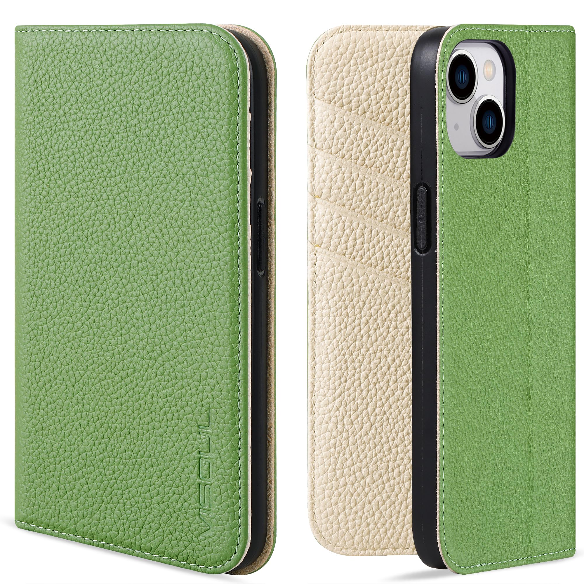 VISOUL iPhone14 Plus ケース 手帳型 本革 スマホケース レザーケース 手帳型ケース アイフォン14 Plus ケース カード収納 携帯ケース 全面保護 柔軟なTPU素材 マグネット式 スタンド機能付き 6.7インチ 対応 アイホン14