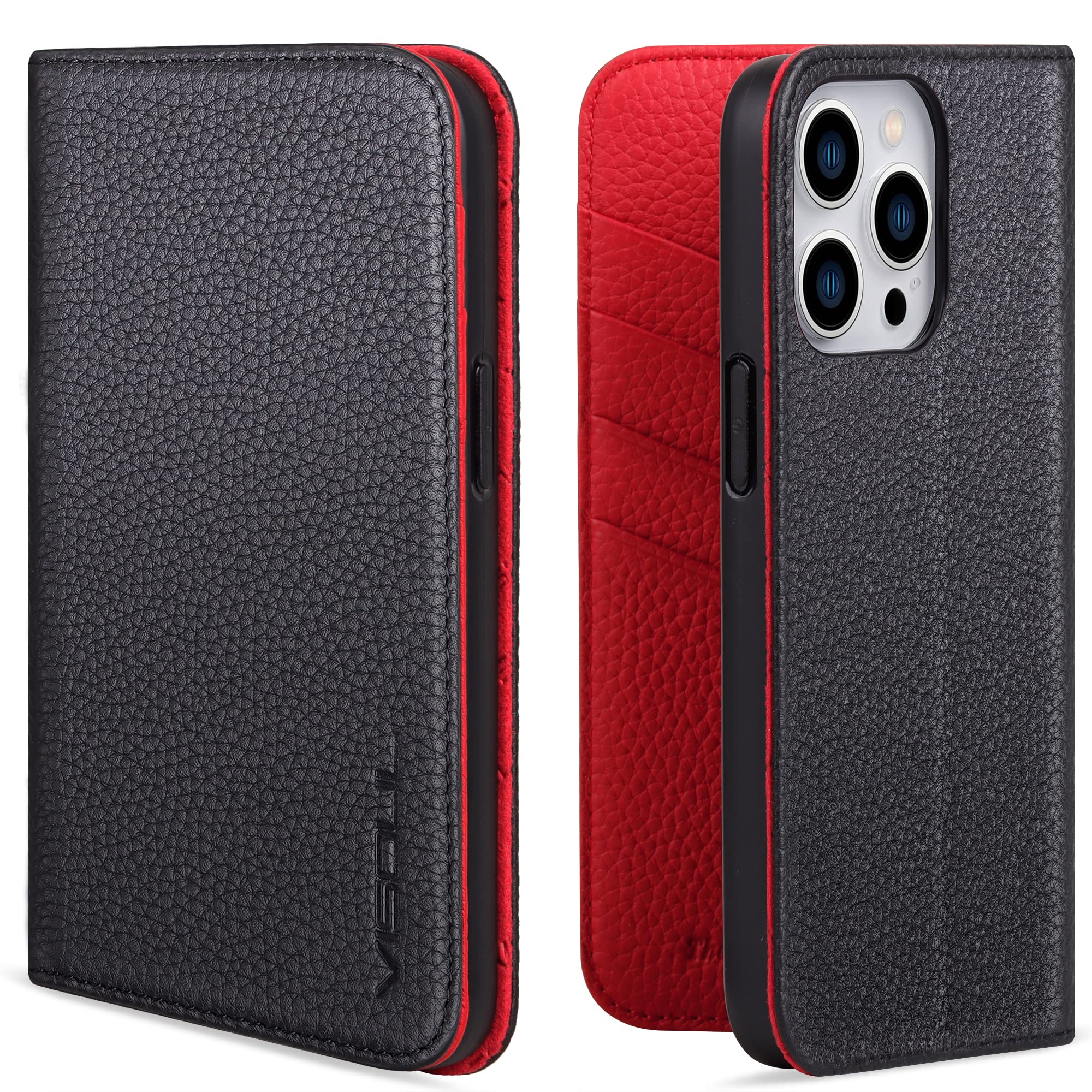 VISOUL iPhone 14 ProMax ケース 手帳型 アイフォン14 ProMax 手帳型 ケース 本革 レザー スマホケース カード収納 携帯ケース...