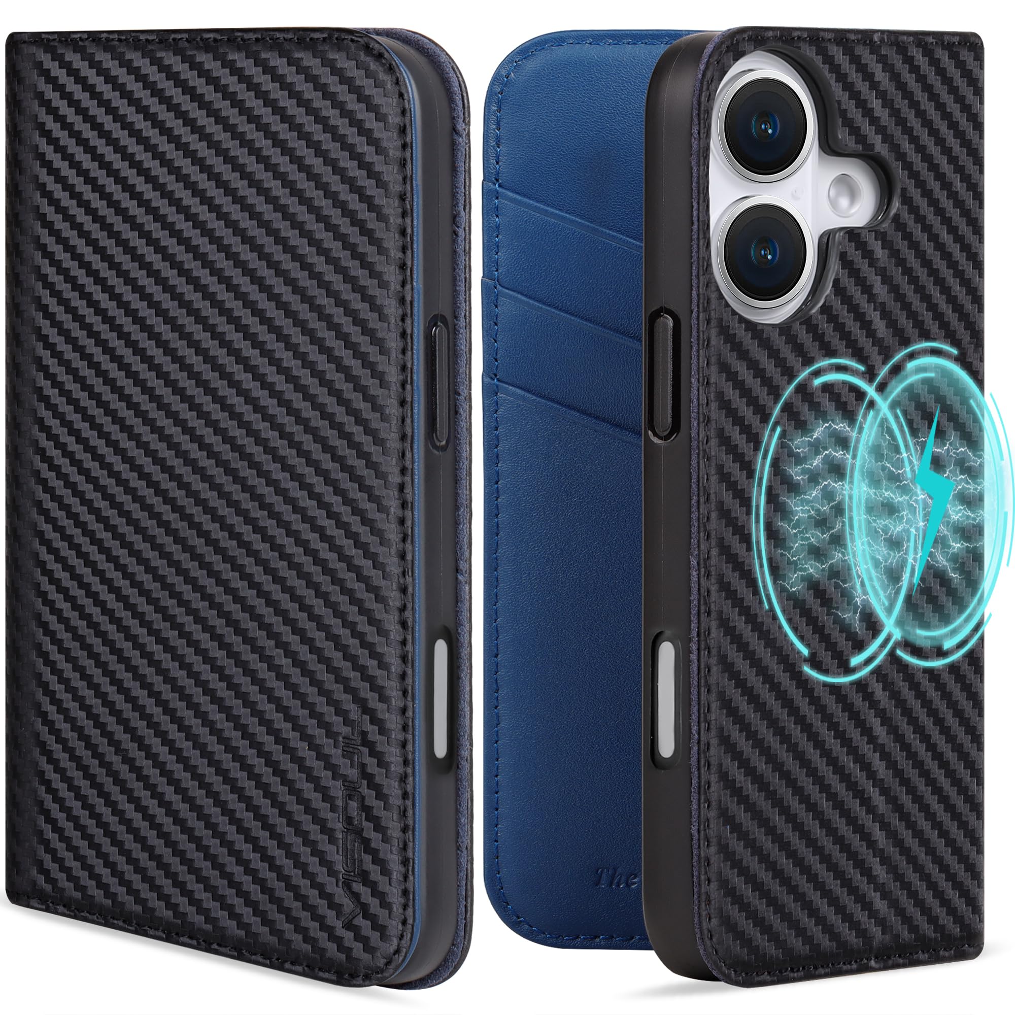 VISOUL iPhone16 対応ケース 手帳型 本革 レザー スマホケース アイホン16ケース MagSafe対応 横置きスタンド機能付き手帳型ケース カー...