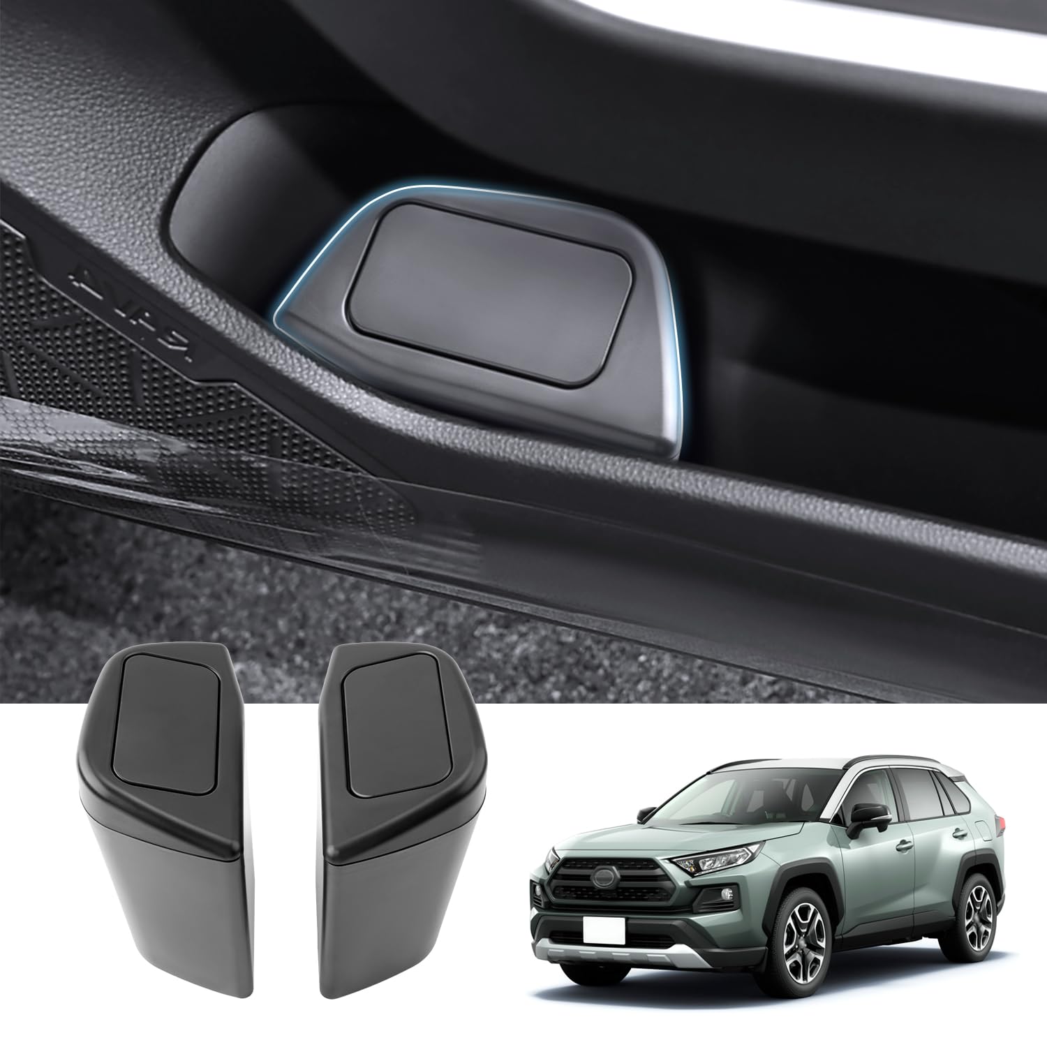 Coleya RAV4 ゴミ箱 2個セット トヨタ RAV4 50系 2019~現行専用 ドアゴミ箱 プッシュ式 運手席&助手席用 車用収納ケース 小さめ 車用小物入れ サイドボックス ABS素材 滑り止め 収納便利 取付簡単 小物入れ 車種専用設計 カー
