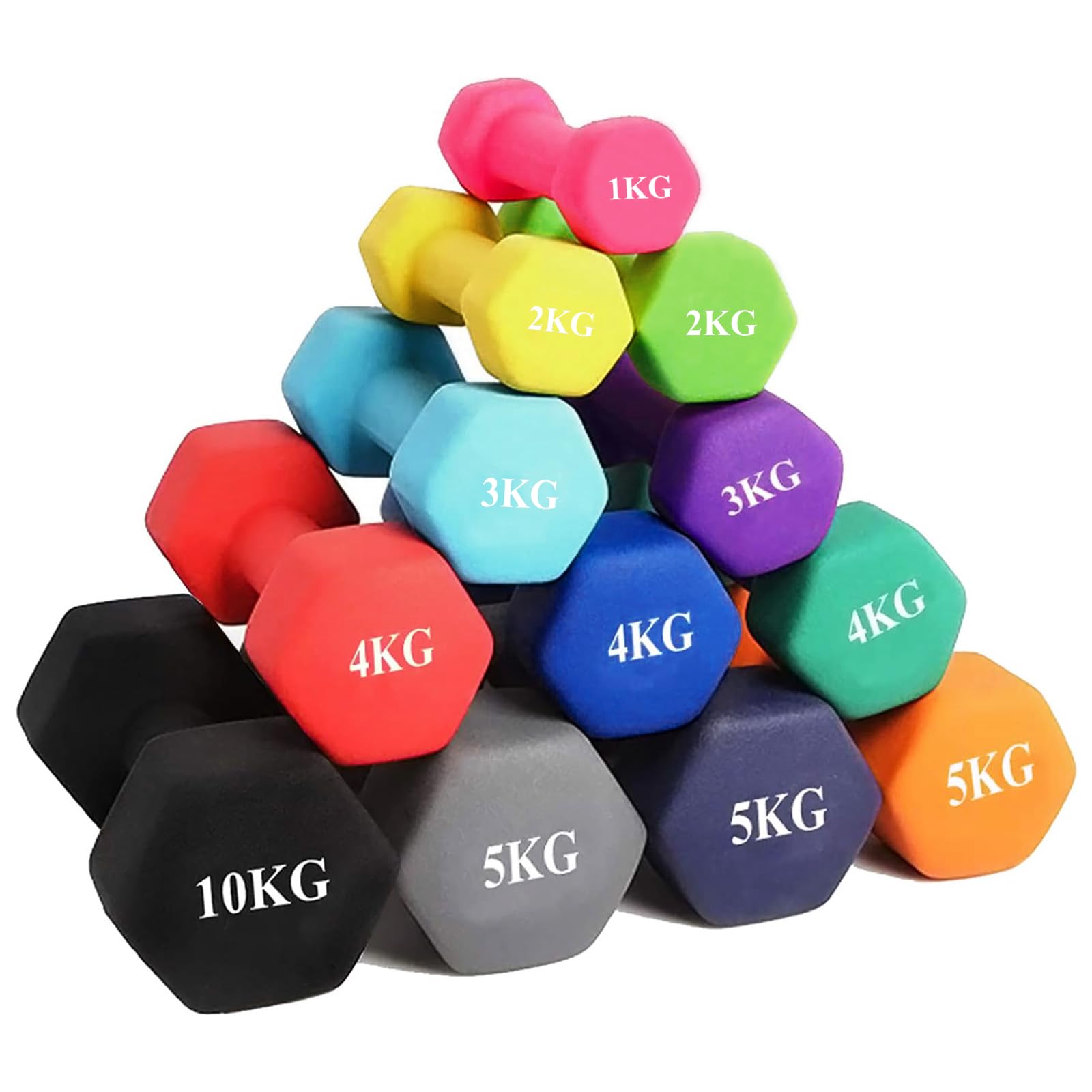 MOJEER ダンベル【2個セット1kg 2kg 3kg 4kg 5kg 6kg 8kg10kg】【 選べる8色】【エコ材質】筋トレ ダイエット 鉄アレイ ソフトコーティング HB (オレンジ,3kg×2)