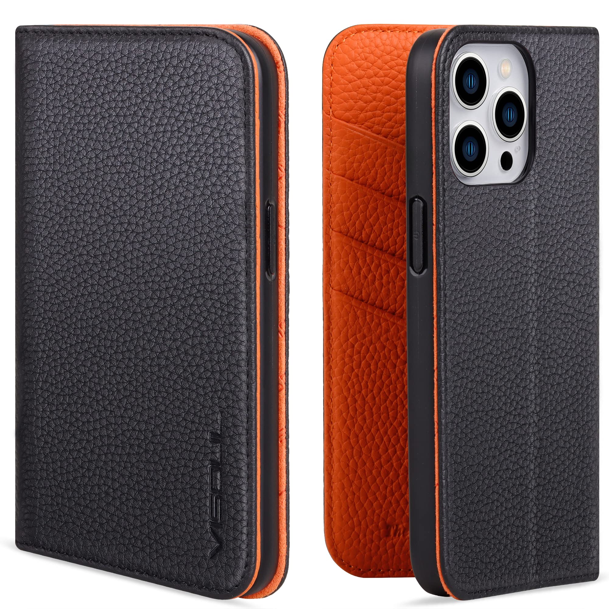 VISOUL iPhone 15 ProMax ケース 手帳型 本革 MagSafe対応 アイフォン15 ProMax ケース レザー 全面保護 マグネット式 ...