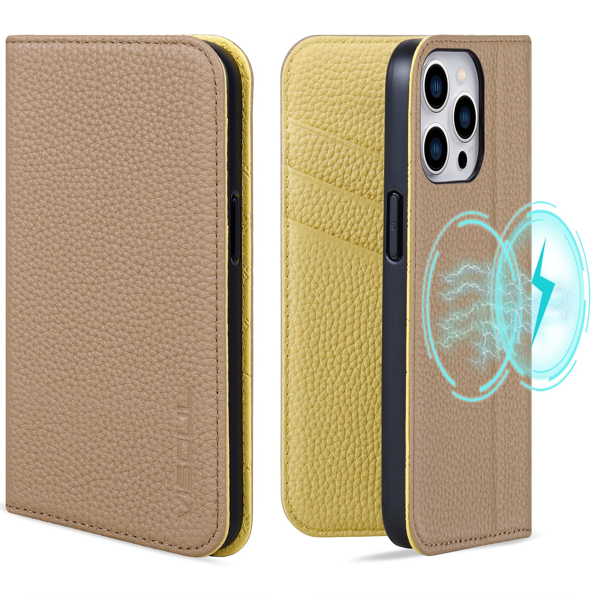 Other - VISOUL iPhone15 Pro ケース 手帳型 本革 MagSafe対応 スマホケース アイフォン15プロ ケース レザー 手帳ケース カード収納 携帯ケース 全面保護 マグネット式 柔軟なTPU素材 スタンド機能付き 6.1インチ アイホン 15