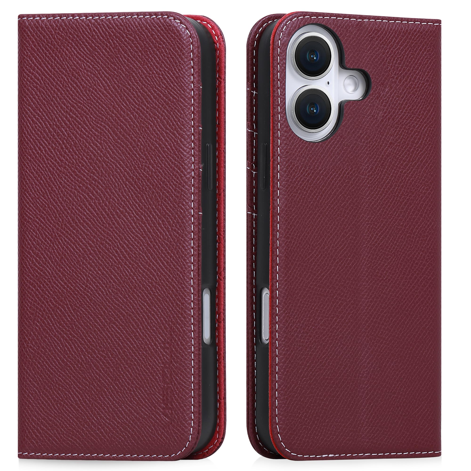 VISOUL iPhone16 Plus 対応ケース 手帳型 本革 サイドマグネット スマホケース レザーケース 手帳型ケース アイフォン16 Plusケース カード収納 携帯ケース MagSafe対応 全面保護 マグネット 柔軟なTPU素材 アイホン16