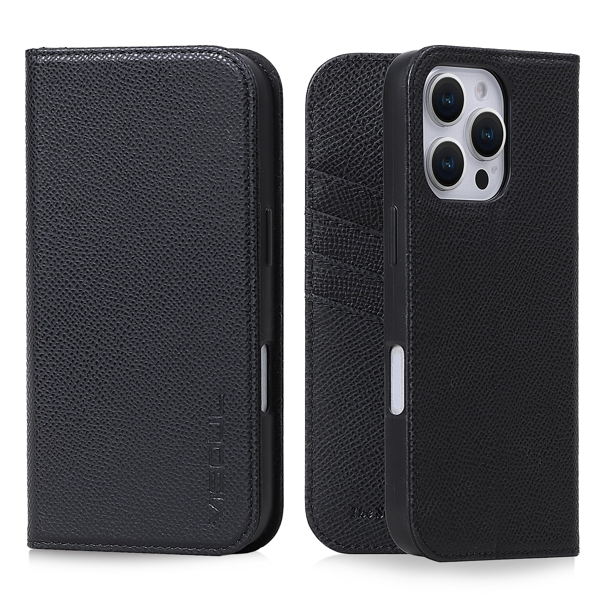 VISOUL iPhone16 ProMax 対応ケース 手帳型 本革 スマホケース レザーケース 手帳型ケース アイフォン16Promax ケース MagSafe対応 カード収納 携帯ケース 全面保護 マグネット 柔軟なTPU素材 アイホン16 ProM