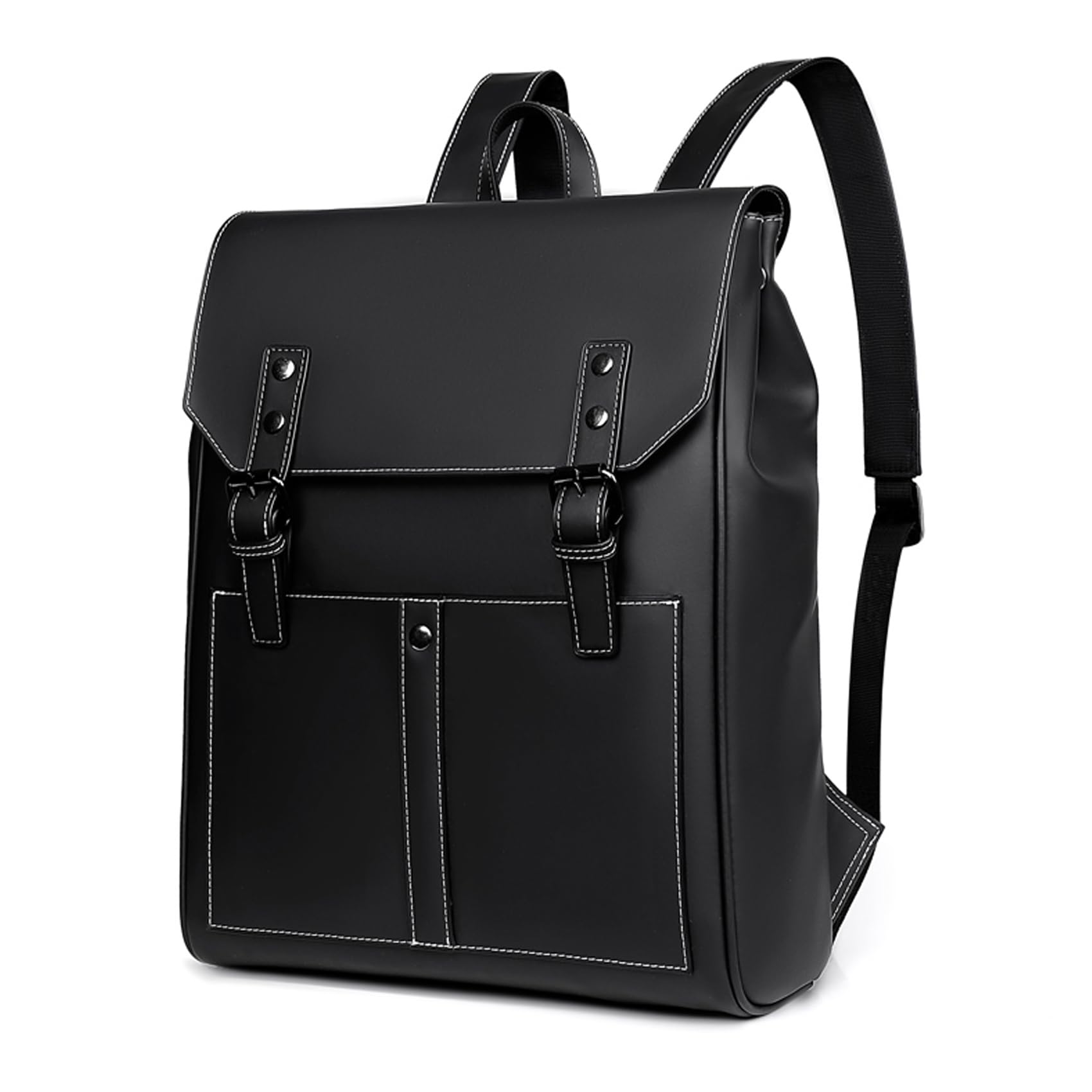 [Cosylive] リュック PU 革ビジネスリュック タウン リユツクサツク カジュアルバッグ PC14インチ収納 ビジネスバック 2WAY バックパック 防水 大容量 通勤 通学 旅行 メンズ レディース 兼用 （黒）