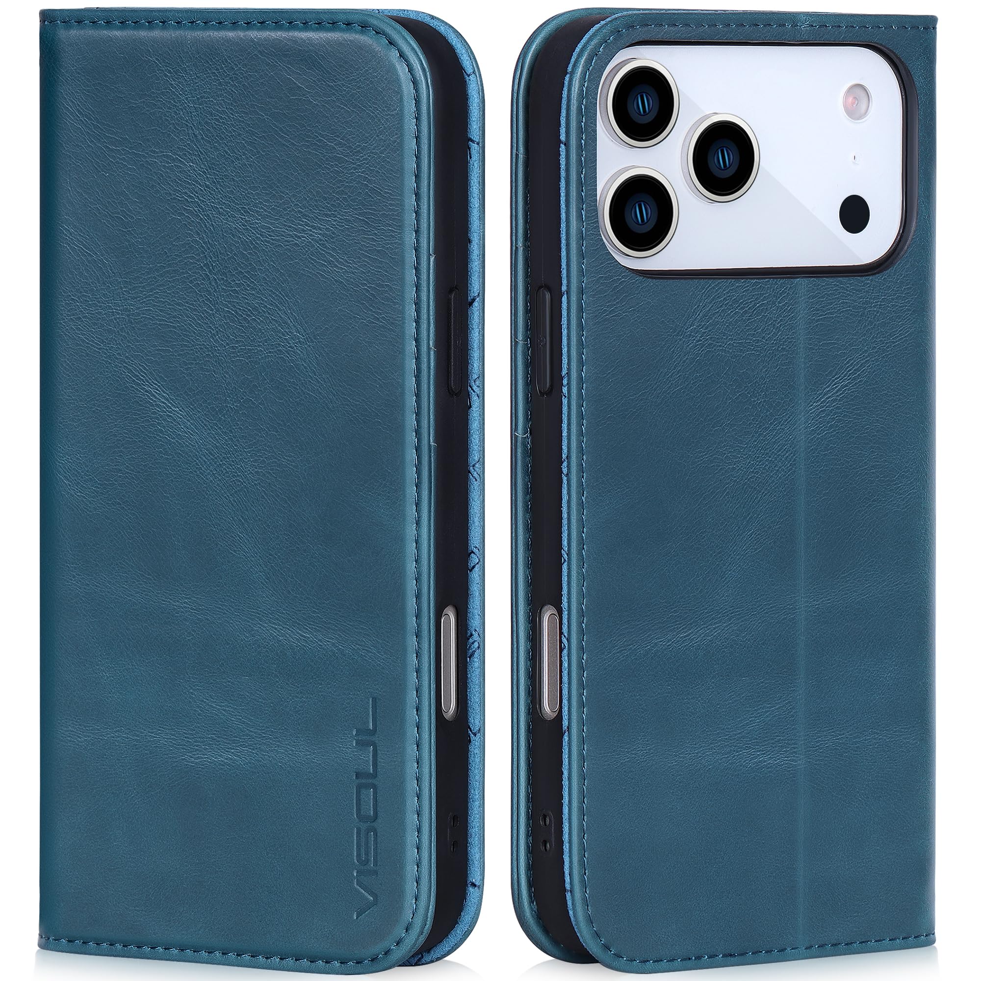 Rakuten - VISOUL iPhone 17 Pro Max 対応 ケース 手帳型 本革 アイフォン17 プロマックス 手帳型ケース MagSafe対応 スマホケース レザー カード収納 携帯カバー 横置きスタンド機能付き マグネット式 全面保護 柔軟なTPU素材 ア