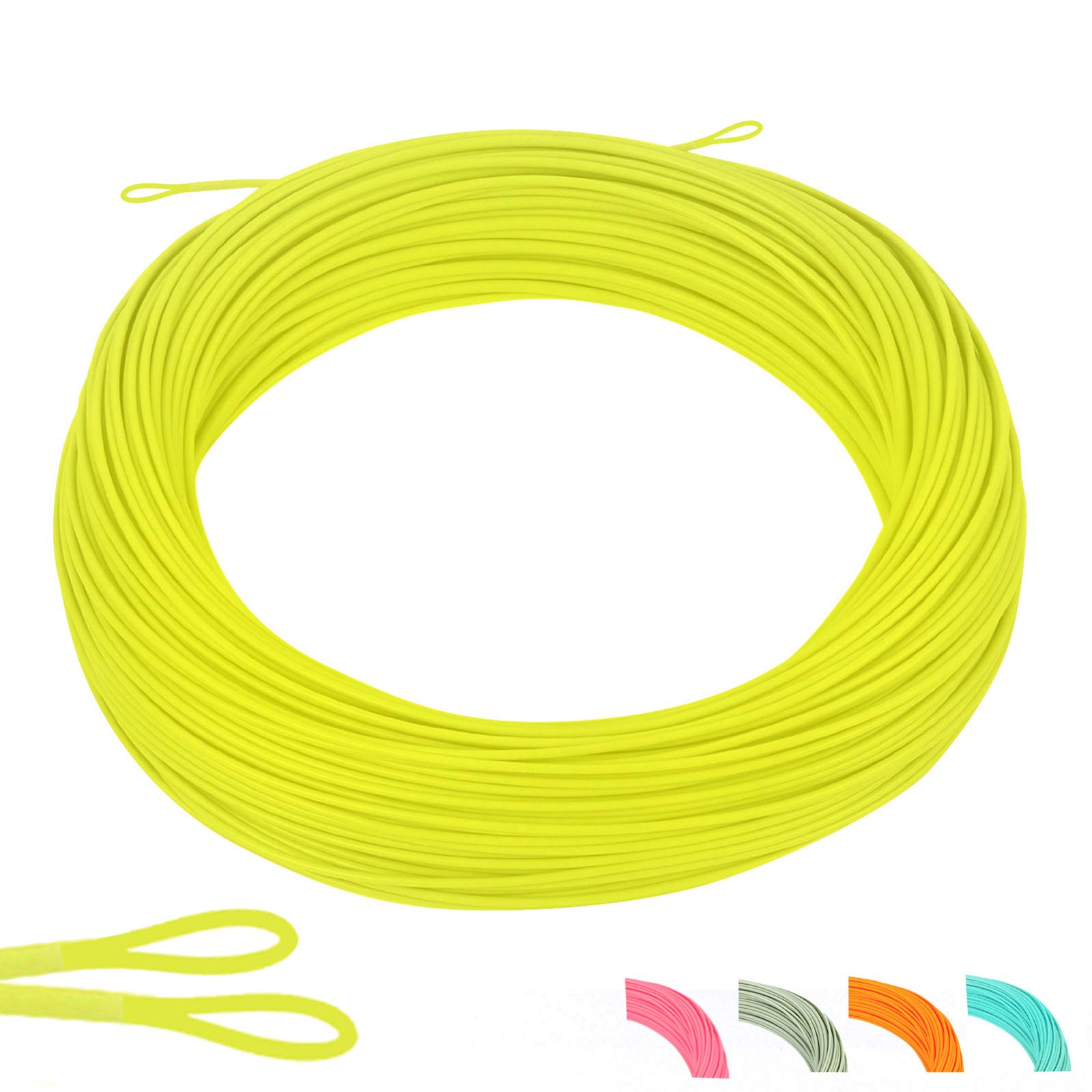 Rakuten - Maxcatch WFフライライン100ft イエロー, オレンジ, コガモ青, モスグリーン(2F,3F,4F,5F,6F,7F,8F) (イエロー（ループ付き）, WF3F)
