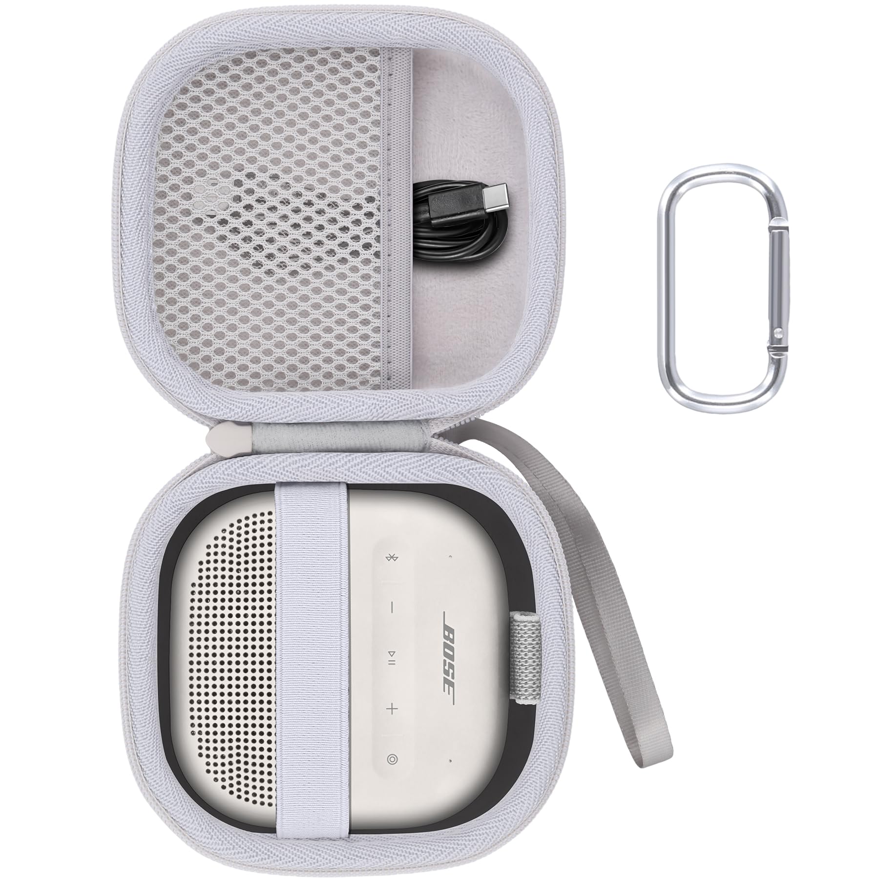 （ケースのみ）Bose ボース SoundLink Micro Portable Speaker（第2世代）Bluetooth 小型アウトドア スピーカー専用収納ケース，オフホワイト-Aenllosi