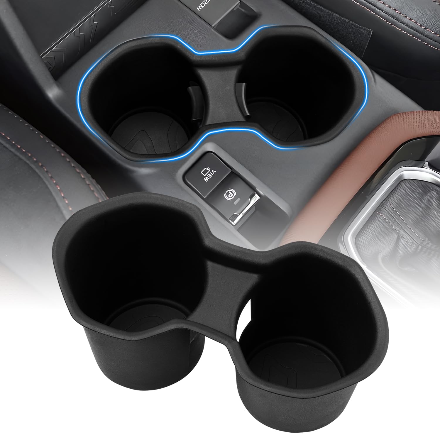 Rakuten - Mozan スバル 新型 フォレスター SL系に適合 カップホルダー ドリンクホルダー Forester SL5/SLG型 センターコンソール カップホルダーカバー 滑り止め 騒音低減 衝撃吸収 キズ防止 汚れ防止 取付簡単 内装パーツ アクセサリー