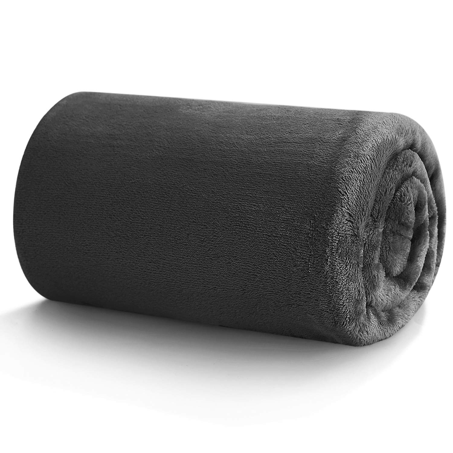 Hansleep 毛布 ひざ掛け 夏用 ブランケット オフィス 通気 ハーフケット マイクロファイバー 柔らかく肌触り フランネル 洗える 静電防止 四季適用 (70x100,グレーブラック)