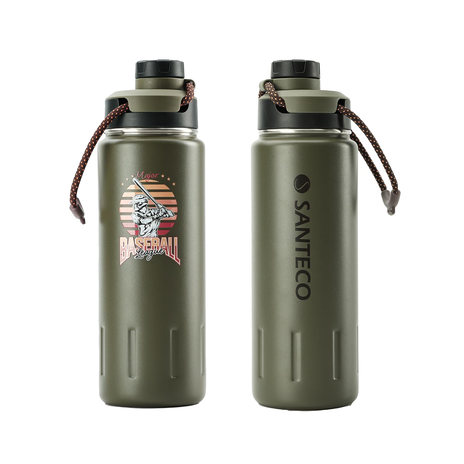 SANTECO 水筒 710ml 野球のパターン スポーツボトル 保温 保冷 真空断熱 魔法瓶 ステンレスボトル スト..