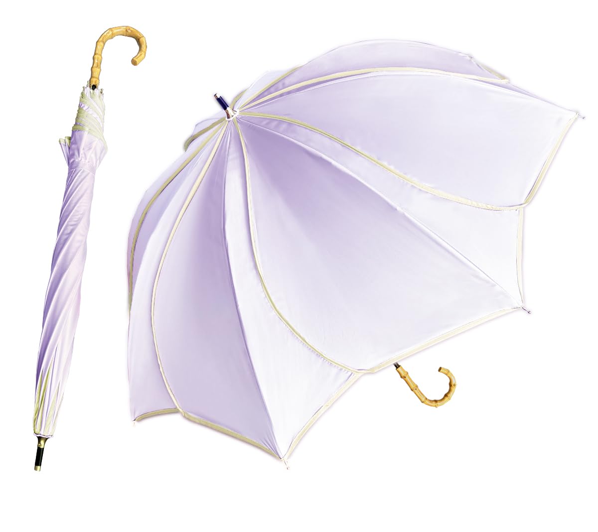 hiino kano 日傘 uvカット 100 遮光 長傘 花びら 完全遮光 日傘兼用雨傘 レディース 5級撥水 超軽量 約250g 晴雨兼用 遮熱 丈夫 かわ...