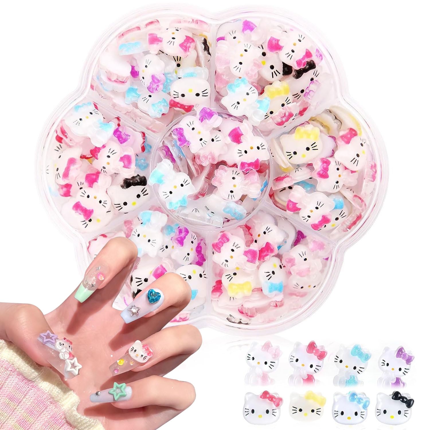 デコパーツ ネイルパーツ 1箱の漫画の釘の装飾のかわいく大きい釘の石3d 3D 宝石類の部品はハンドメイドの装飾の部品を制作する (カートゥーンA)
