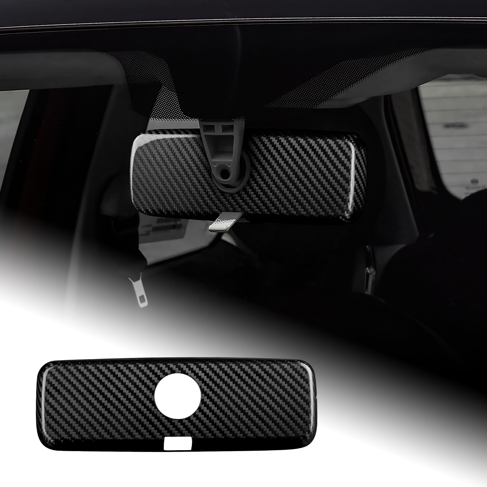 AIRSPEED アバルト 595 695 / フィアット500 2017-2023 専用 アクセサリー ハード カーボンファイバー 内装 カスタム パーツ カーインテリアバックミラーカバー カッコいい 傷防止 ドレスアップ インテリア 両面テープ付き 車