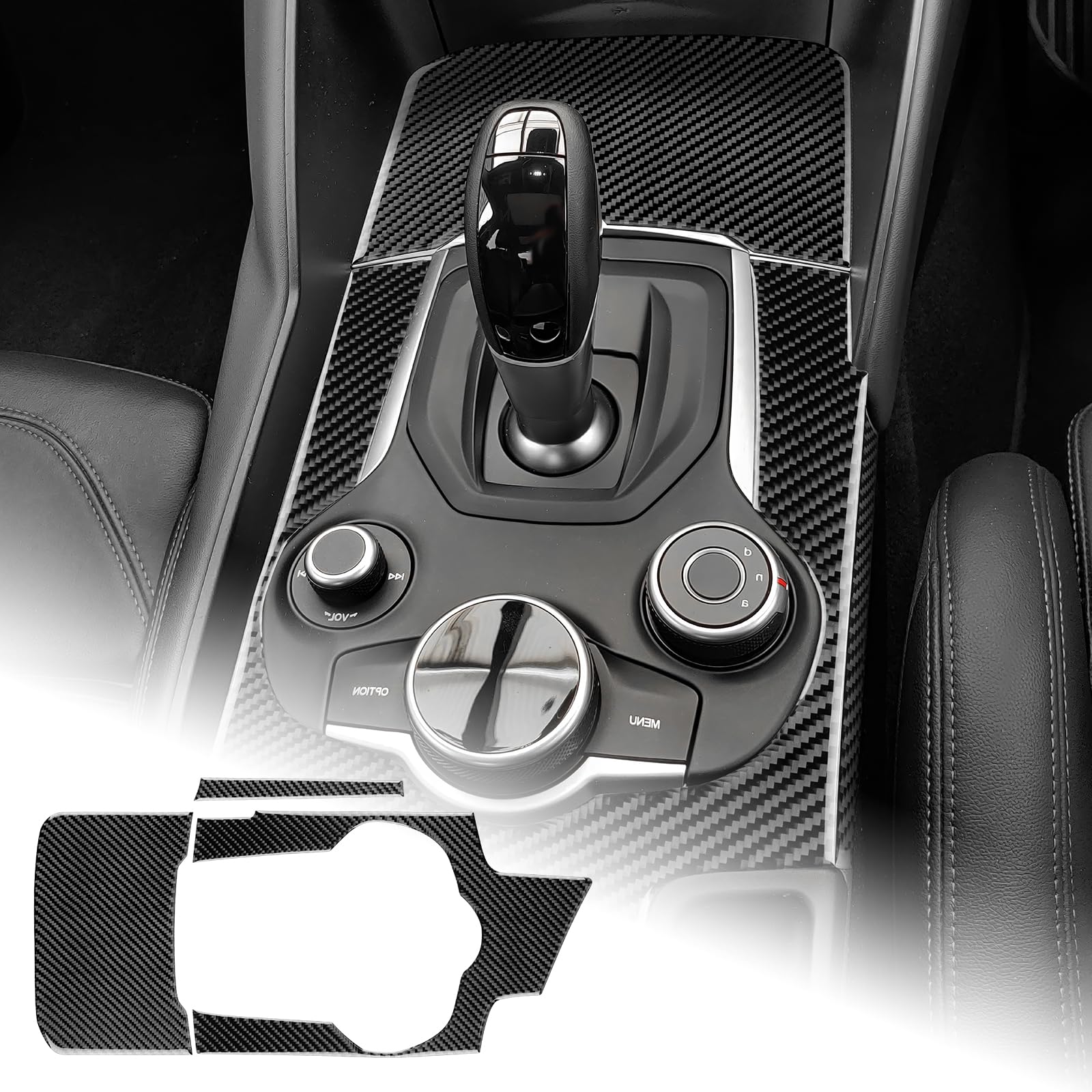 AIRSPEED アルファロメオ ジュリア 2代目 952系/ ステルヴィオ 専用 アクセサリー カーボンファイバー 内装 カスタム パーツ カー収納ボックススイッチデコレーションフレームステッカー ガーニッシュ カッコいい 汚れ防止 インテリア Alfa