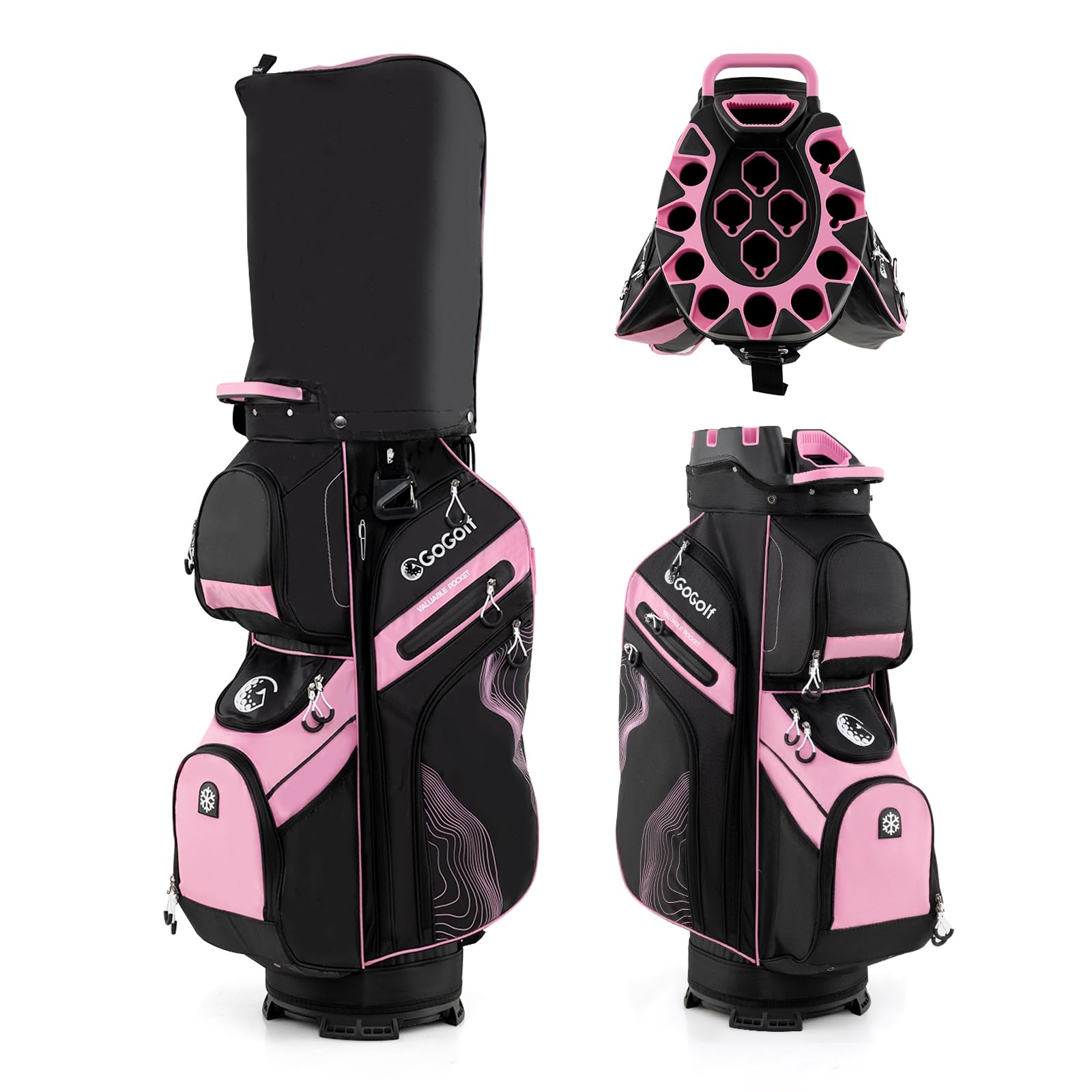 Giantex ゴルフバッグ キャディバッグ 軽量2.6kg 14分割 9.5型 47インチ対応 フルセパレート 11個のポ..