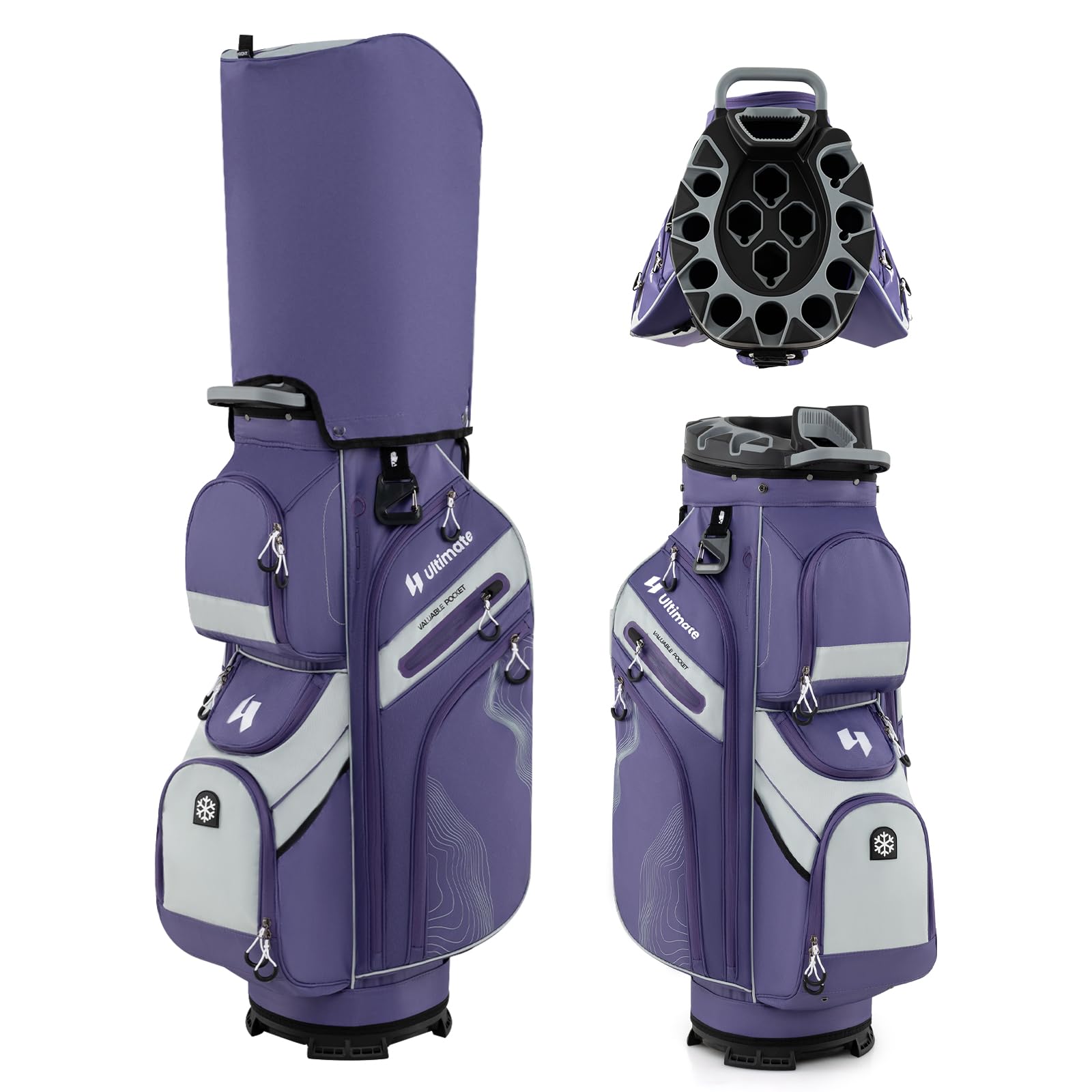 Giantex ゴルフバッグ キャディバッグ 軽量2.6kg 14分割 9.5型 47インチ対応 フルセパレート 11個のポ..