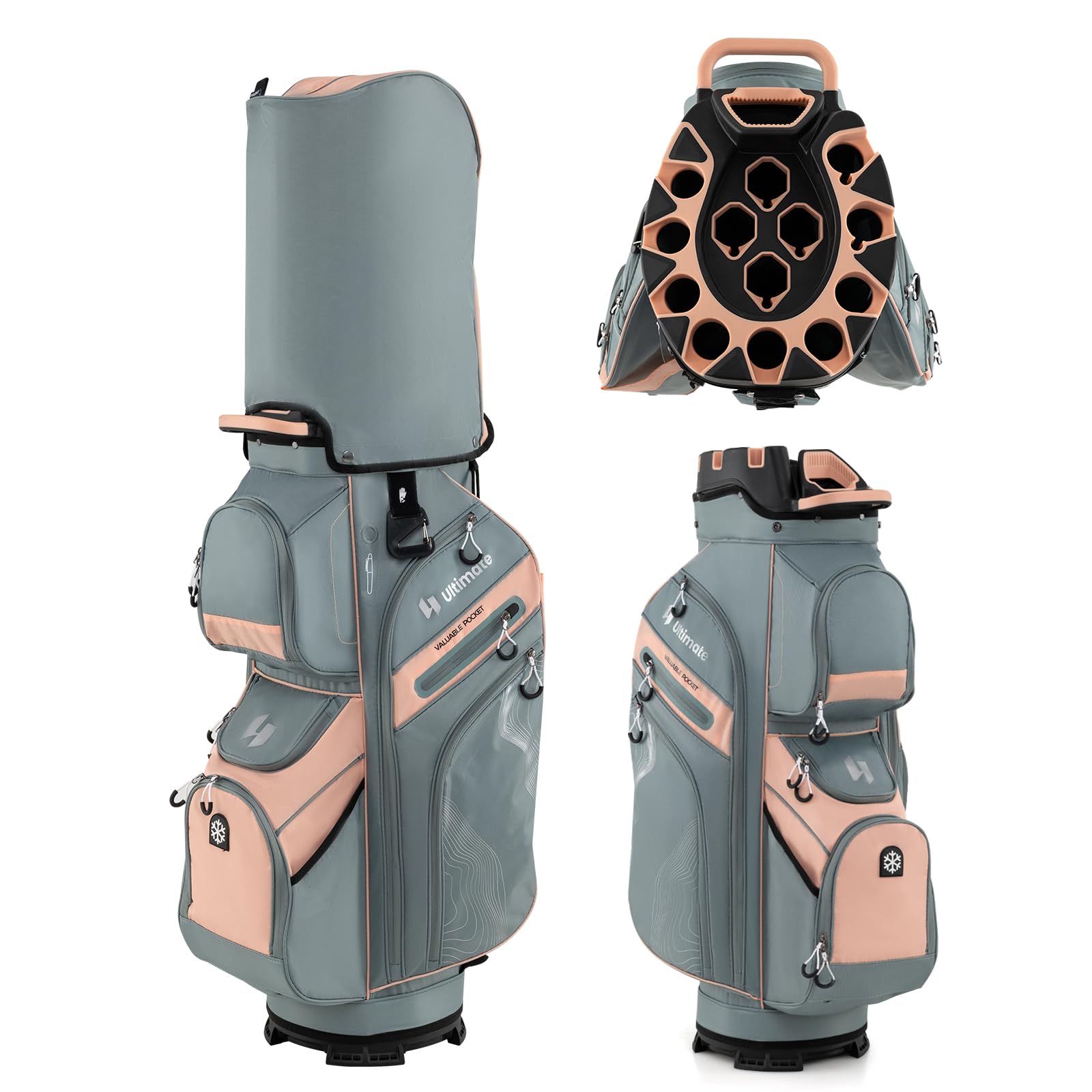 Giantex ゴルフバッグ キャディバッグ 軽量2.6kg 14分割 9.5型 47インチ対応 フルセパレート 11個のポ..