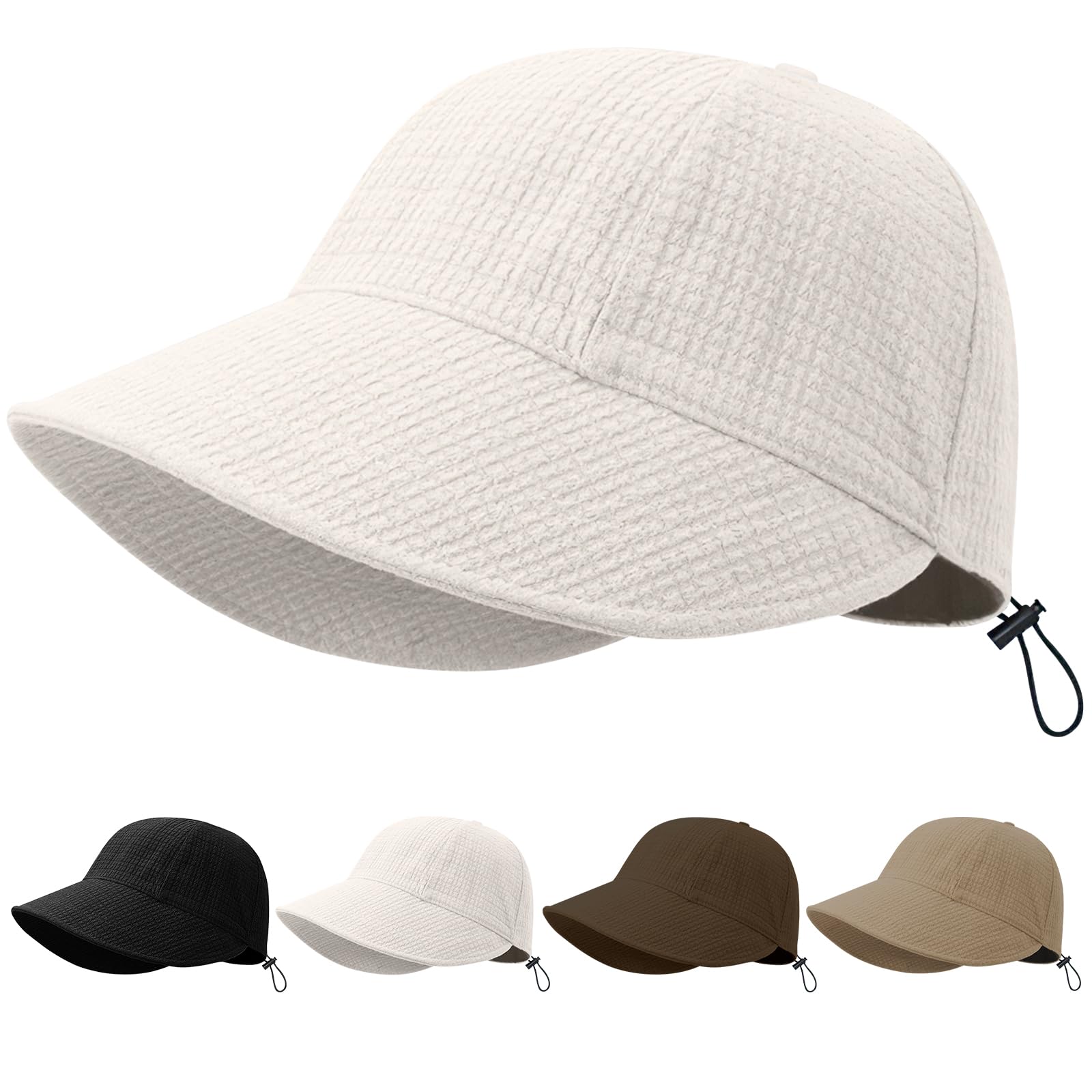 [SIVAN] UVカット帽子 レディース 【立体的なワッフル柄・ 圧倒的な小顔効果・ 大きなツバが前方に広が..