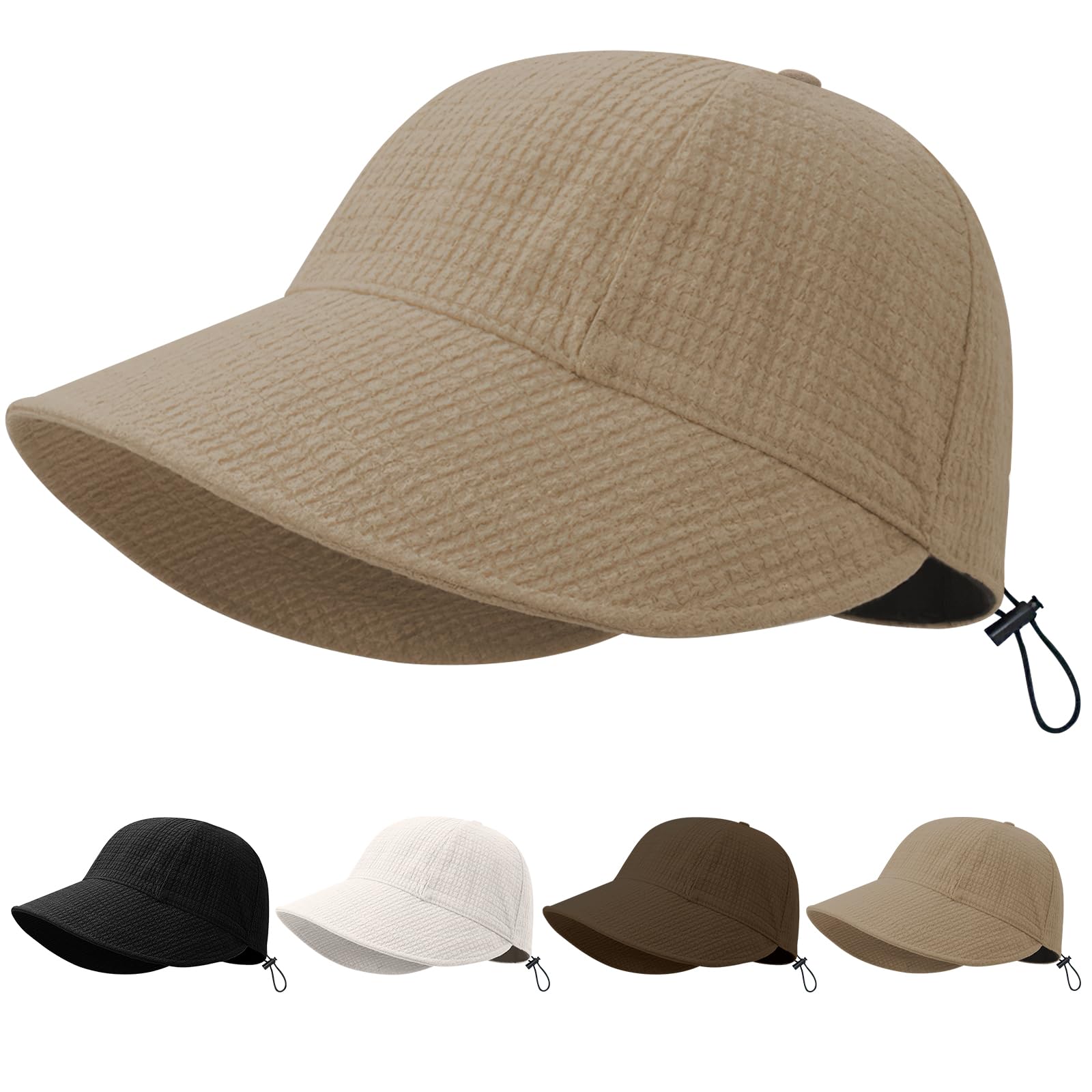 [SIVAN] UVカット帽子 レディース 【立体的なワッフル柄・ 圧倒的な小顔効果・ 大きなツバが前方に広が..