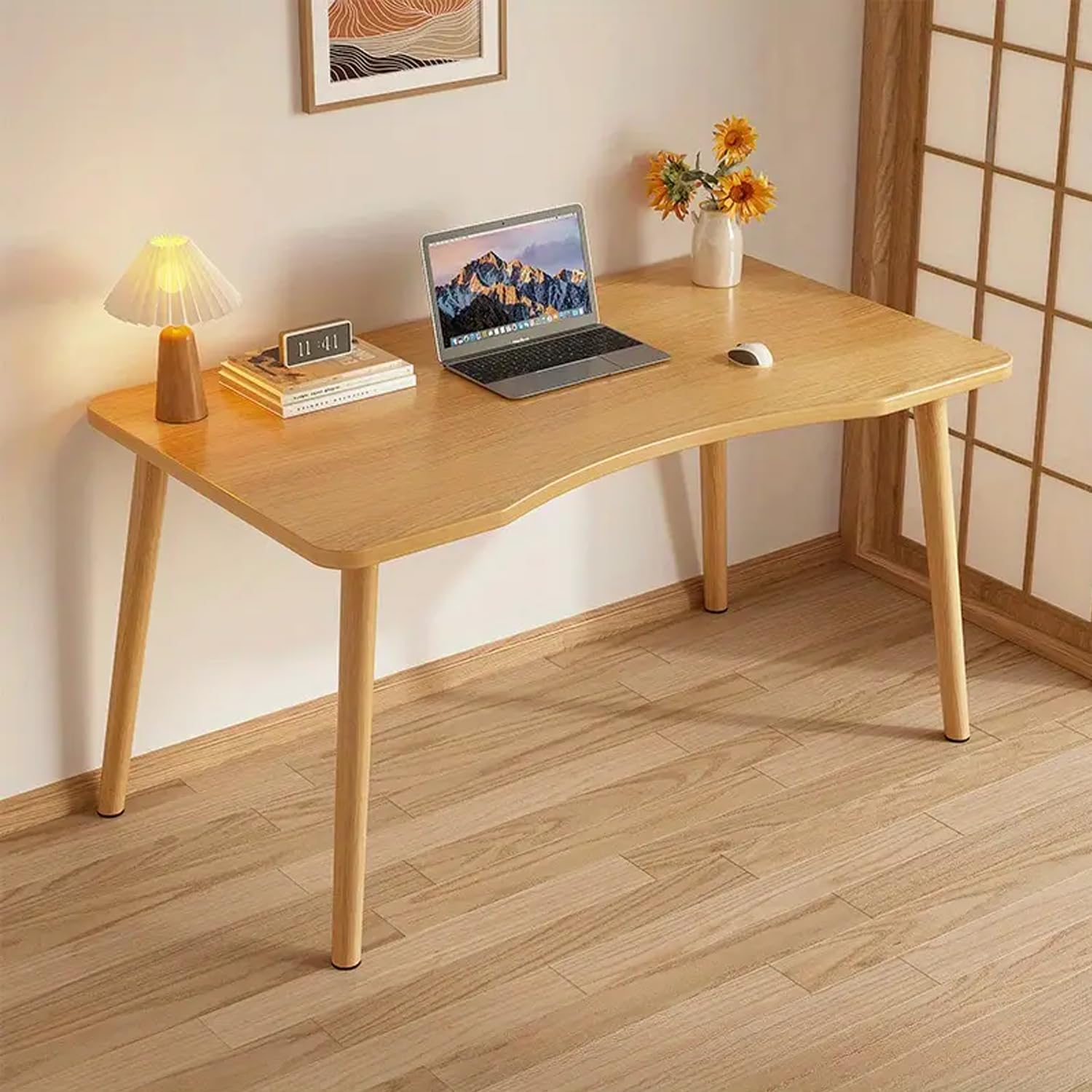 PQNLXLN 北欧 デスク パソコンデスク 組立簡単 テーブル シンプル 幅80cm×奥行50cm ワークテーブル 勉強机 木製 机 PCデスク 在宅勤務 リモートワーク用 おしゃれ シンプル 化粧台 作業机 仕事用