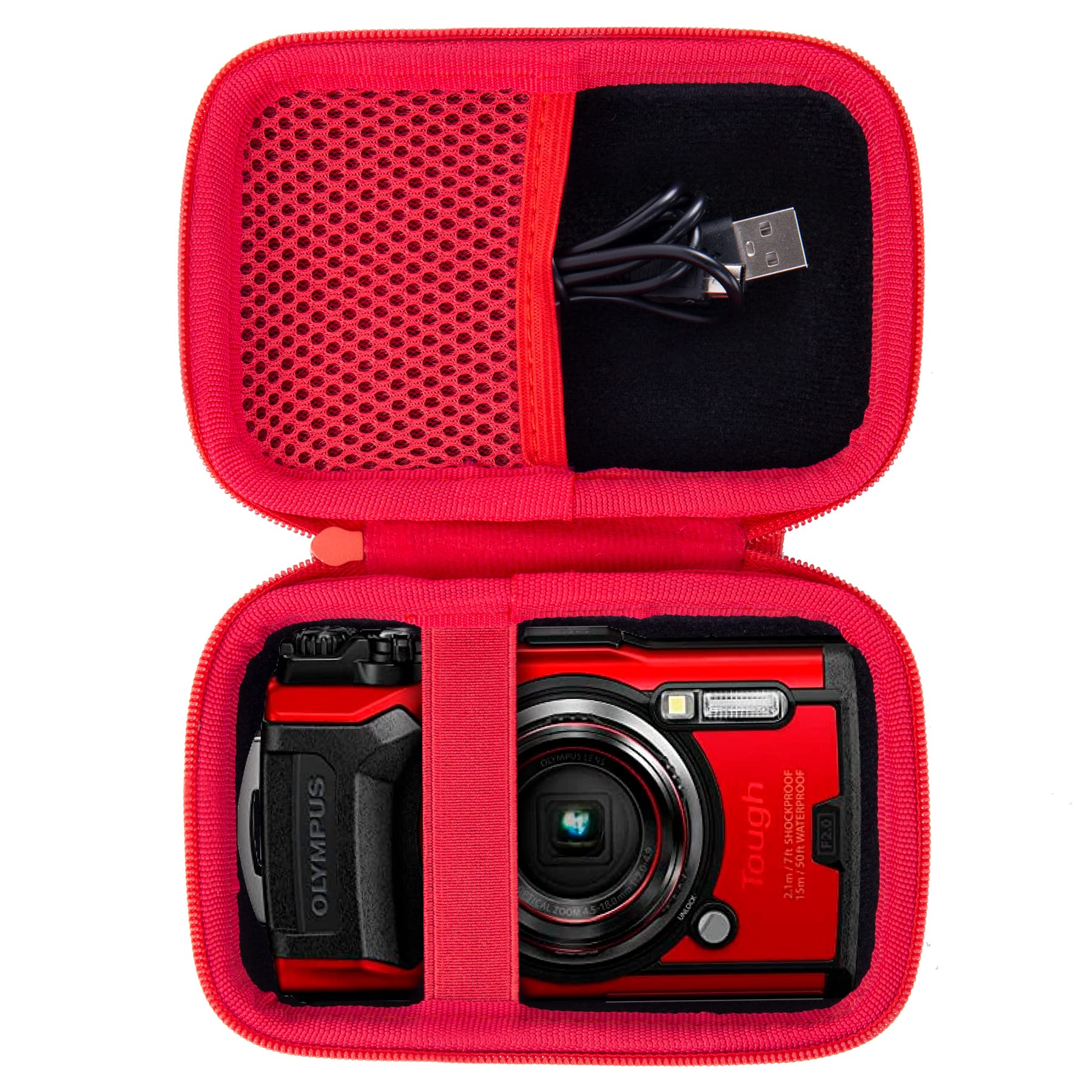 Rakuten - Aenllosi 収納ケース 互換品 OM SYSTEM（オリンパス） デジタルカメラ Tough TG-7 / TG-6 / TG-5 / TG-4 / TG-3 / TG-2 (レッド ジッパー)（ケースのみ）