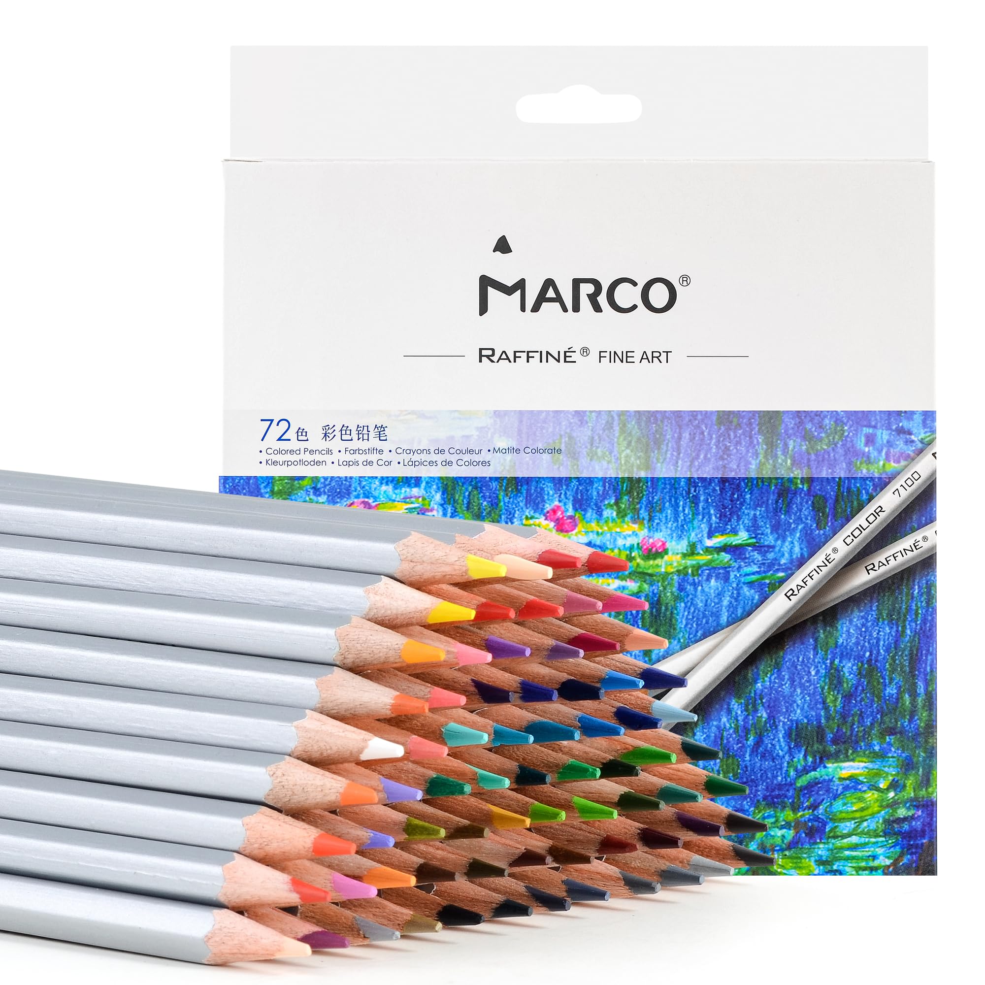 Marco色鉛筆セット 油性色鉛筆 72色 ソフト芯色鉛筆セット 六角軸 標準油性色鉛筆 標準72色 入門者 木製色鉛筆 デッサン用鉛筆 こどもえんぴつ 美術学生 初心者 面白い文房具 プレゼント,7100油性色鉛筆-72色のサムネイル