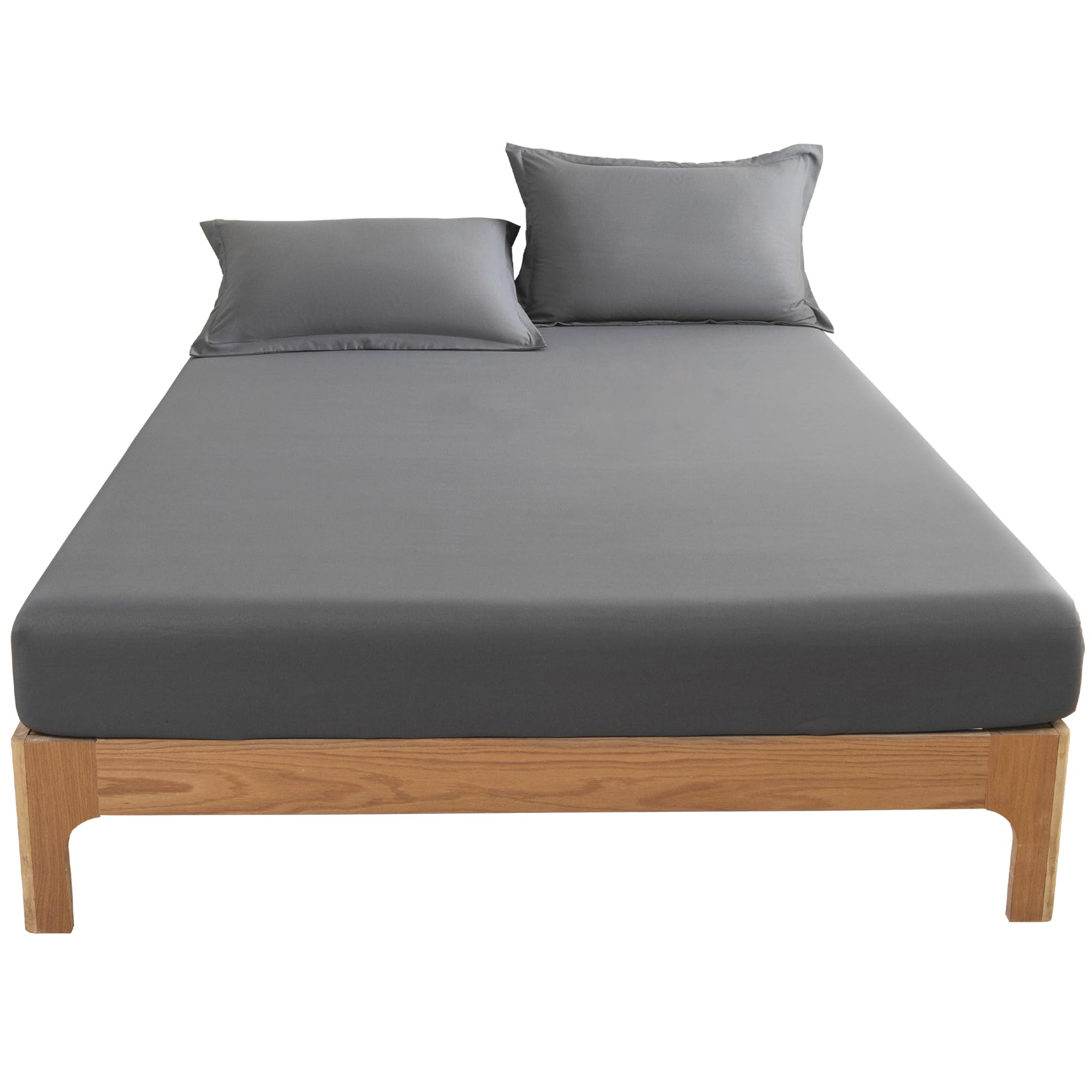 ボックスシーツ （Lumimi セミダブル 120×200cm グレー）吸水速乾 シーツ ベッドカバー 一体型ボックスシーツ マットレスカバー 着脱簡単 ズレにくい オールシーズン 厚さ5 cm・30 cmのマットレスに適しています