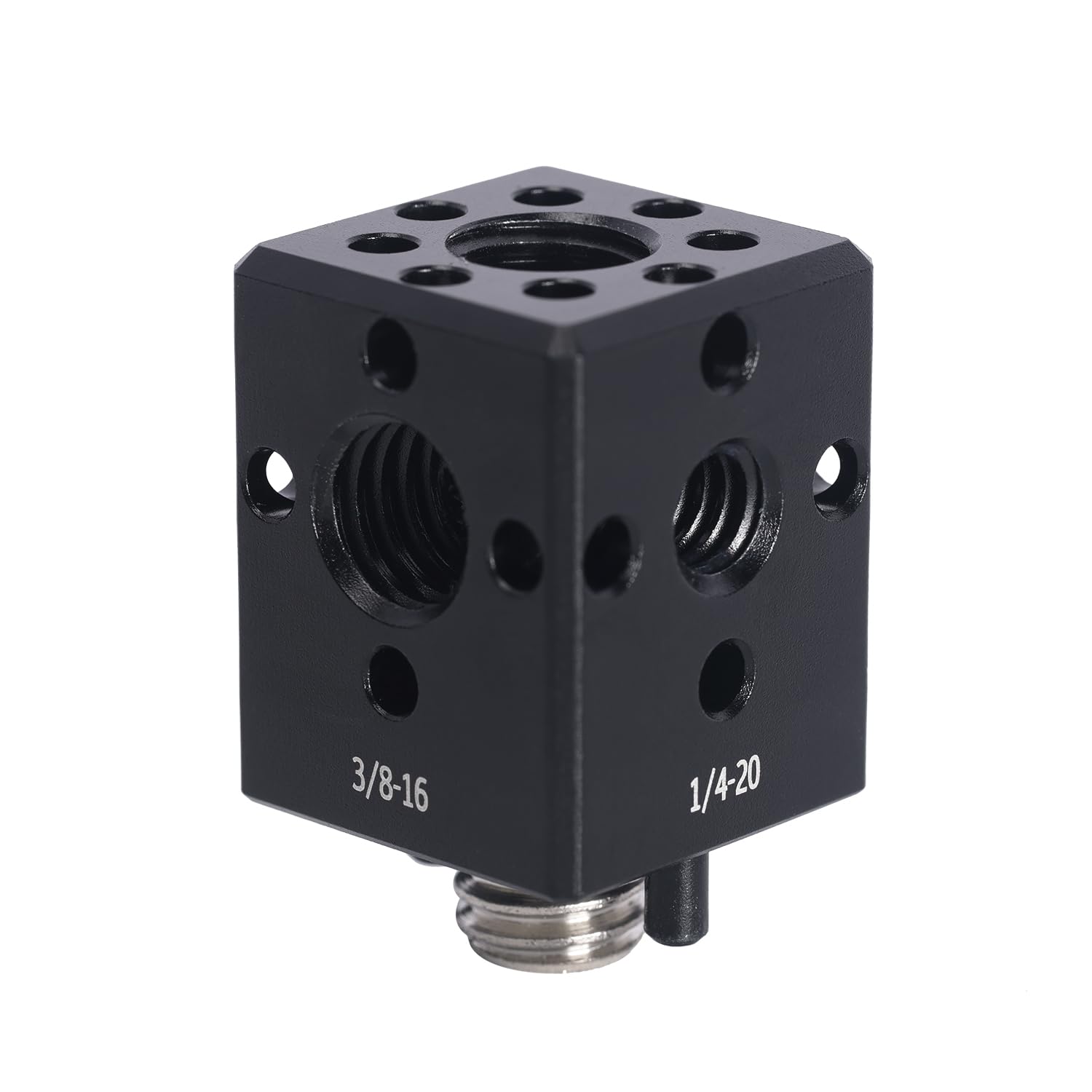 Niceyrig スタンドアダプター キューブ 6面 ジョイント カメラ 三脚用ネジ穴拡張アダプター 1/4 ''-20 と 3/8 ''-16 ネジ穴延長ブラケット、Arri 位置決めネジ付き 拡張 - 565