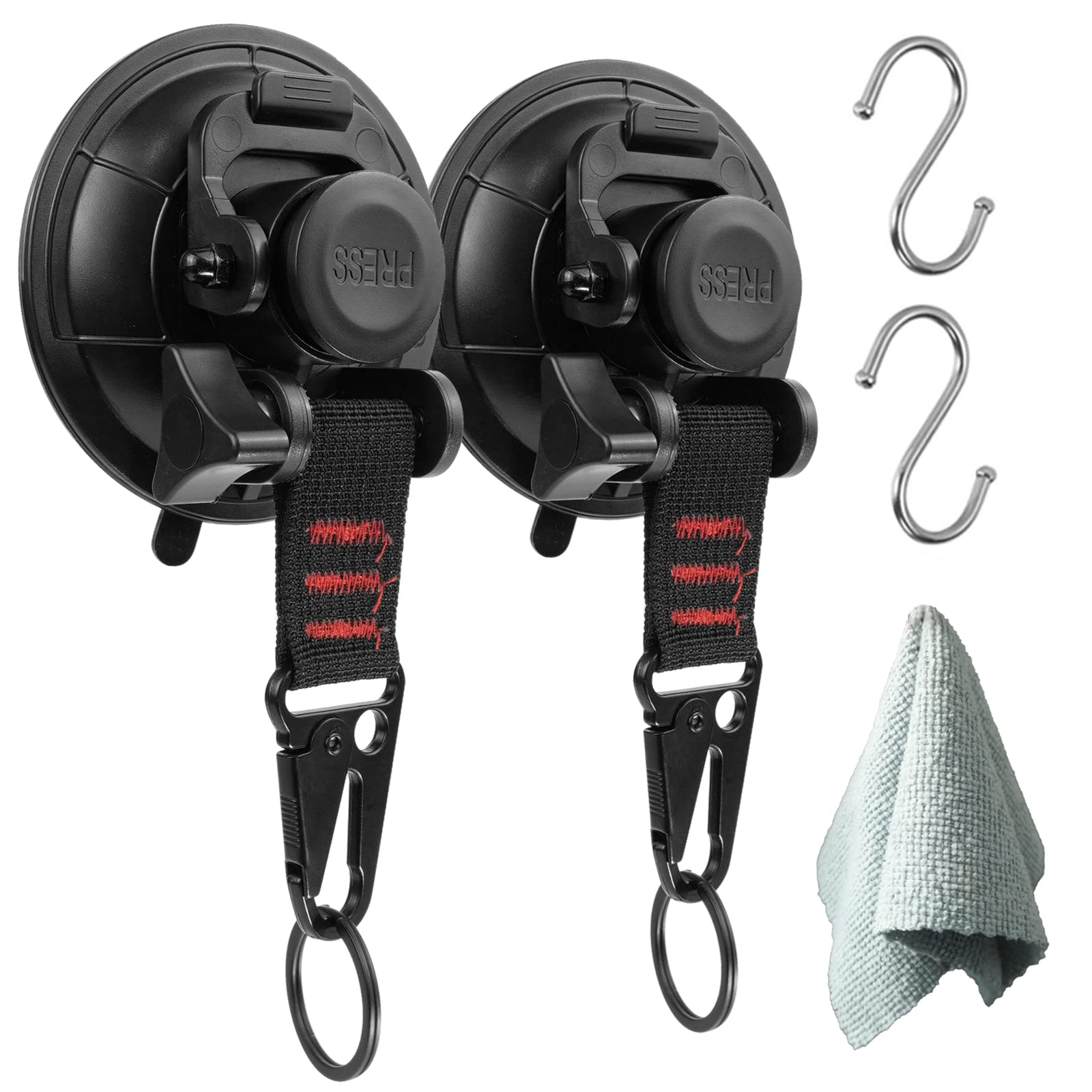 Rakuten - roseddy 吸盤 フック 強力 カーサイドタープ 吸盤 キャンプ タープ 吸盤 直径9cm 耐荷重 30kg 固定フック タープ用 吸盤フック 車 連結 テント 車 タープ 連結 カー サイドオーニング サンシェード 車 連結用 きゅうばんふっく カー