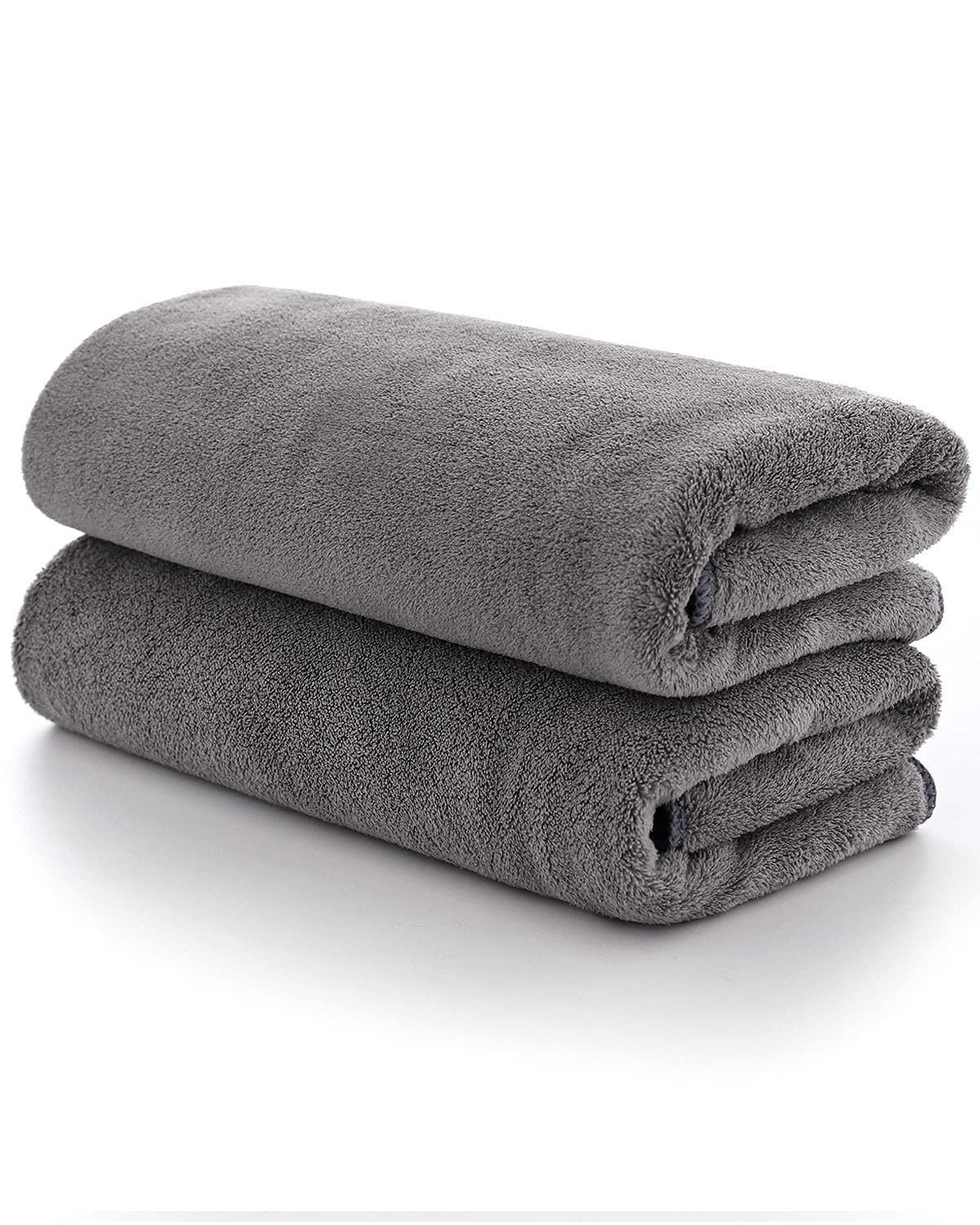 ヘアドライタオル【Lumimi 100*40cm 2枚セット グレー】デイリータオル ビッグフェイスタオル ミニバス..