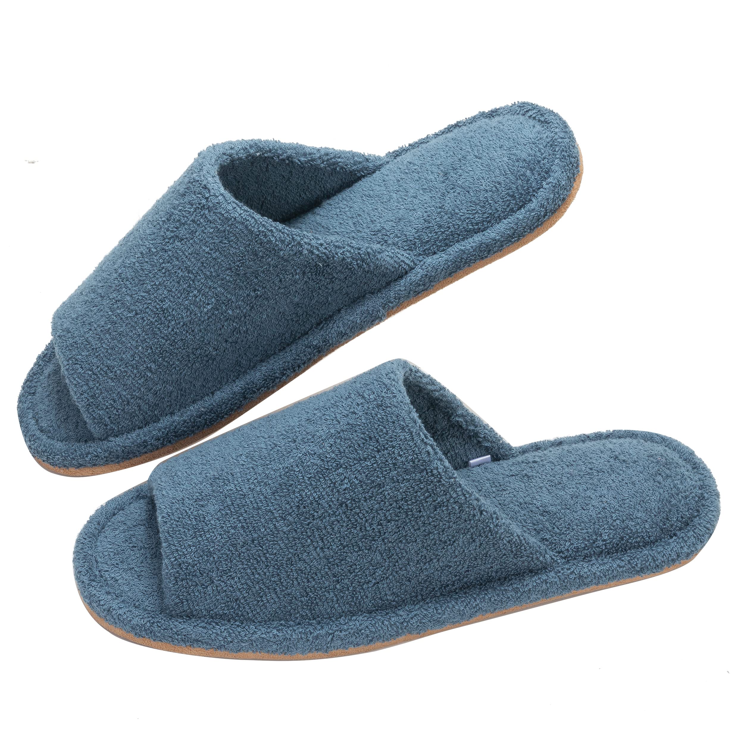 [KOCOTA] タオルサンダル パイルスリッパ 綿100 静音 お風呂上がり 洗える 吸汗 吸水 速乾 コットン製 夏用 室内 男女兼用 ブルー L