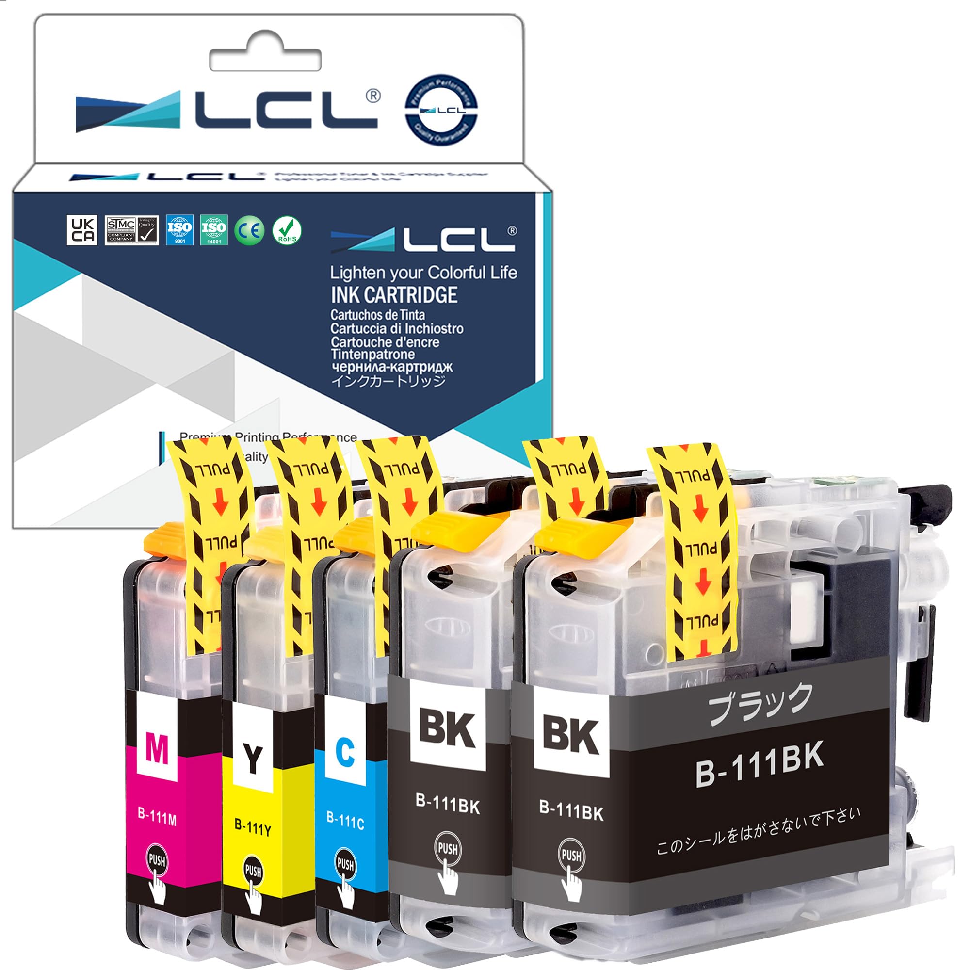 Rakuten - LCL Brother用 LC111-4PK LC111 LC111BK LC111C LC111M LC111Y 互換インクカートリッジ （5パック 2K/C/M/Y） 残量表示付き 対応機種：DCP-J552N/J752N/J952N-B/W/MFC-