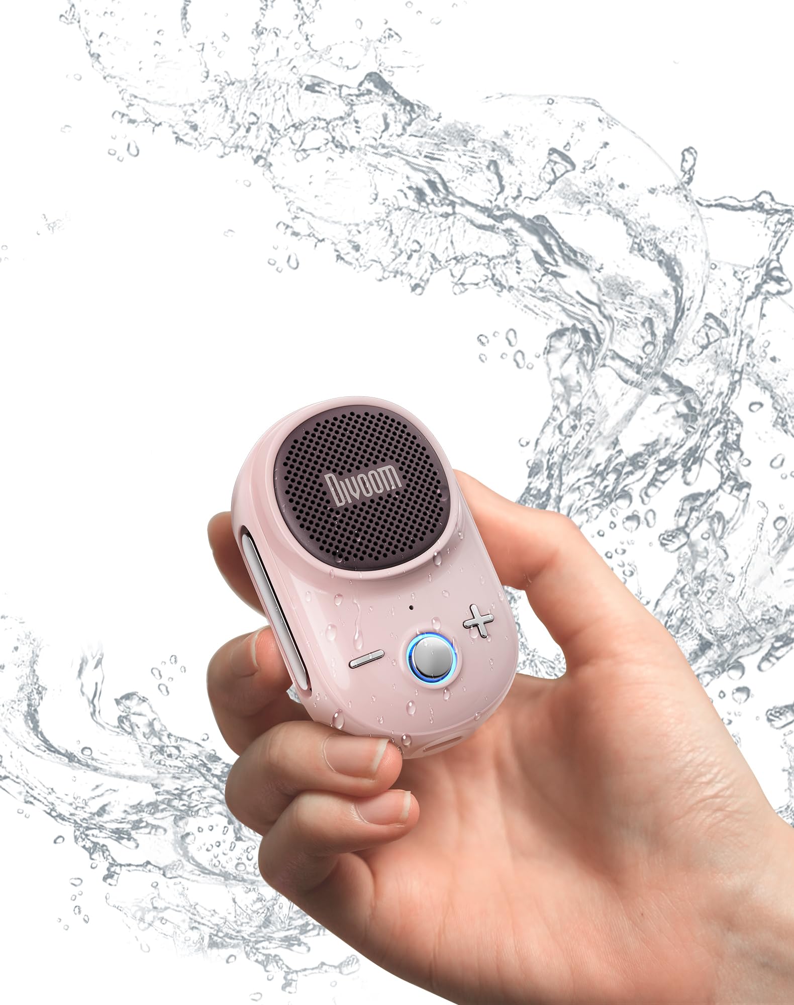 【超小型×超軽量】Divoom Itour-S スピーカー Bluetooth5.3 IP67防水 クリップ式 5W ポータブル TWS対応 最大10時間再生 USB Type-C充電 （ピンク）