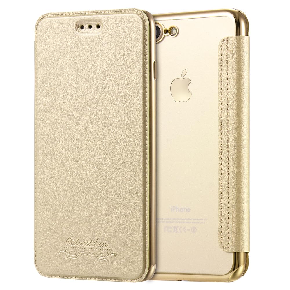 Rakuten - MuZiF iPhone 16e 用 ケース 手帳型 クリア 高級なPUレザー 耐衝撃性と耐摩耗性16e用 全面保護耐衝撃、カード収納、人気財布型 カバー 軽量 アイフォン16e 用 手帳カバー (iPhone 16e用,きんいろ)