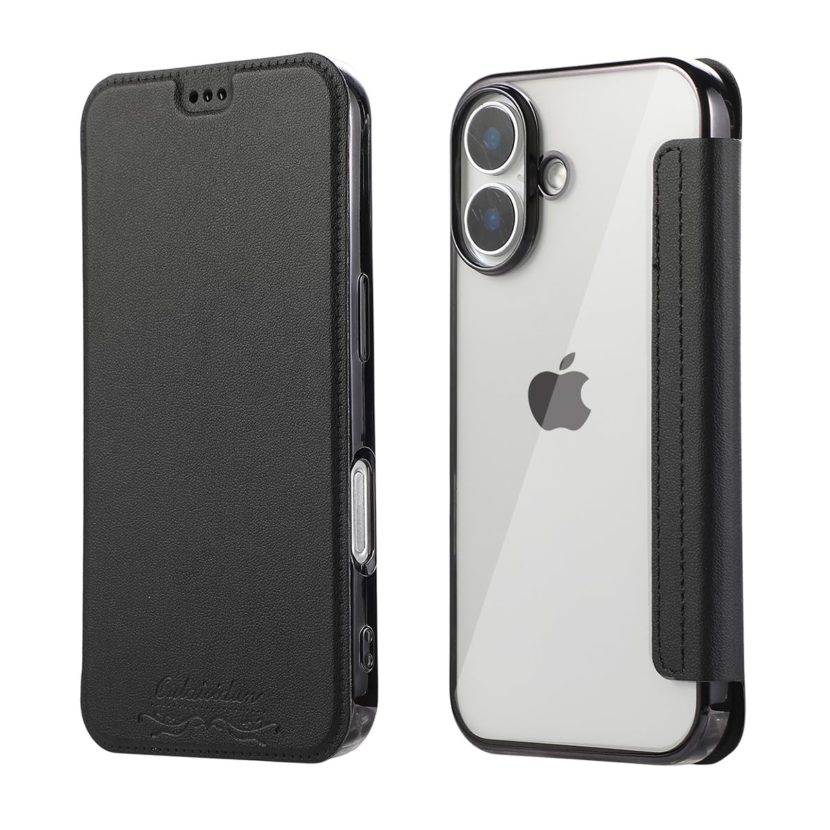 Rakuten - MuZiF iPhone 16 用 ケース 手帳型 クリア 高級なPUレザー 耐衝撃性と耐摩耗性16用 全面保護耐衝撃、カード収納、人気財布型 カバー 軽量 アイフォン16 用 手帳カバー (iPhone 16用,ブラック)