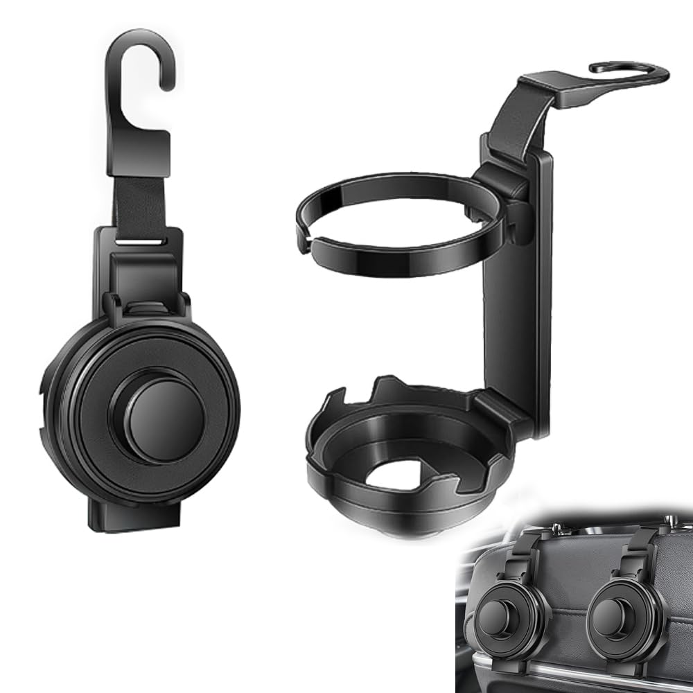 KASELIN 多機能カーフック車用フック 2個セット 3in1 折り畳み式車用 ドリンクホルダー 車 カップホル..