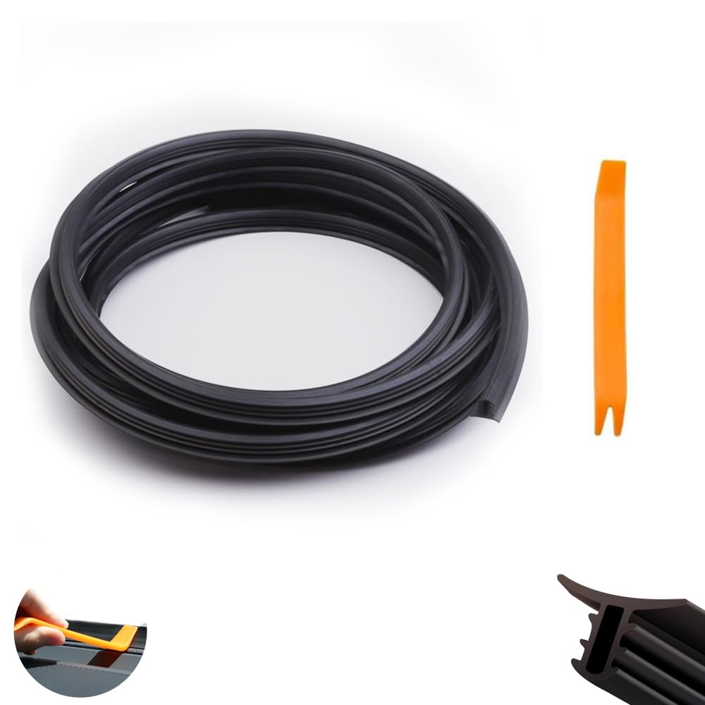 KASELIN ダッシュボードゴムモール 1.6m 自動車用 振動 低減 内装 振動音防止、気密性向上、ビビリ音低減 内部隙間をふさぐゴム、小物やゴミの噛み込みを防止 ユニバーサルタイプ