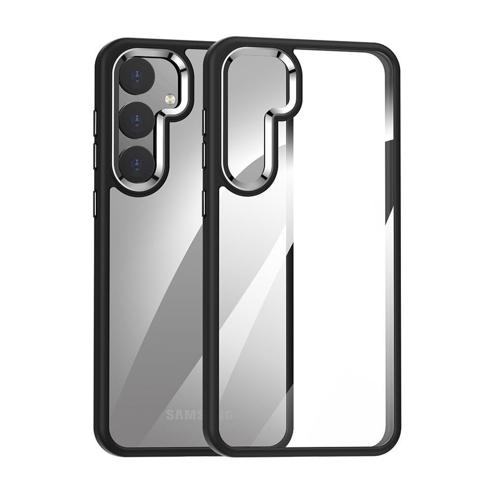 Rakuten - MuZiF Samsung Galaxy S25 用 ケース クリア 薄型軽量 耐衝撃構造 全面保護 黄変防止 擦り傷防止 透明 PC 背面クリア Galaxy S25 用 カバー クリアケース（Galaxy S25,ブラック）