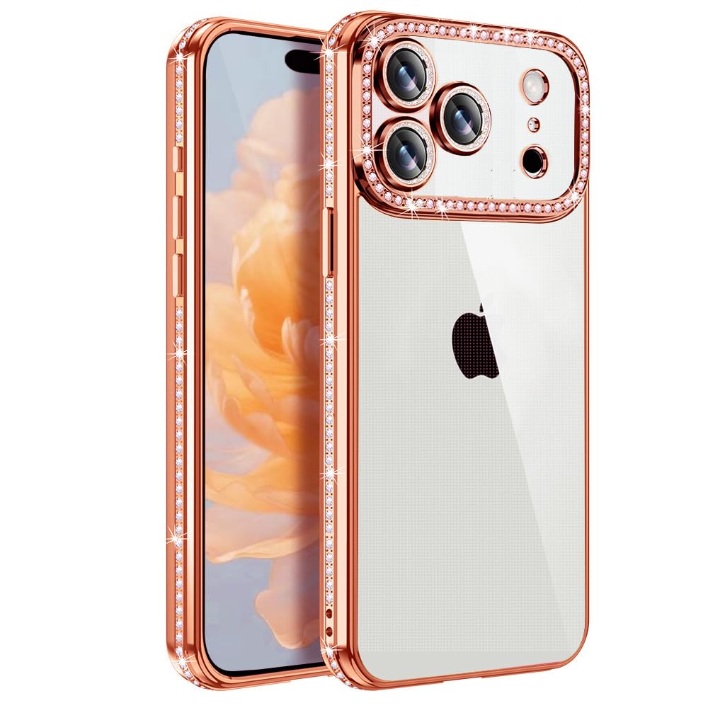 Rakuten - MuZiF iPhone 17 Pro 用 ケース クリア メッキ加工 キラキラ 背面全透明 サラウンドレンズ保護 カメラ保護 TPU ソフトケース 薄くて軽い 女性 人気 耐衝撃 携帯カバー ラップホール付き アイフォン 17 Pro 用 スマホケース