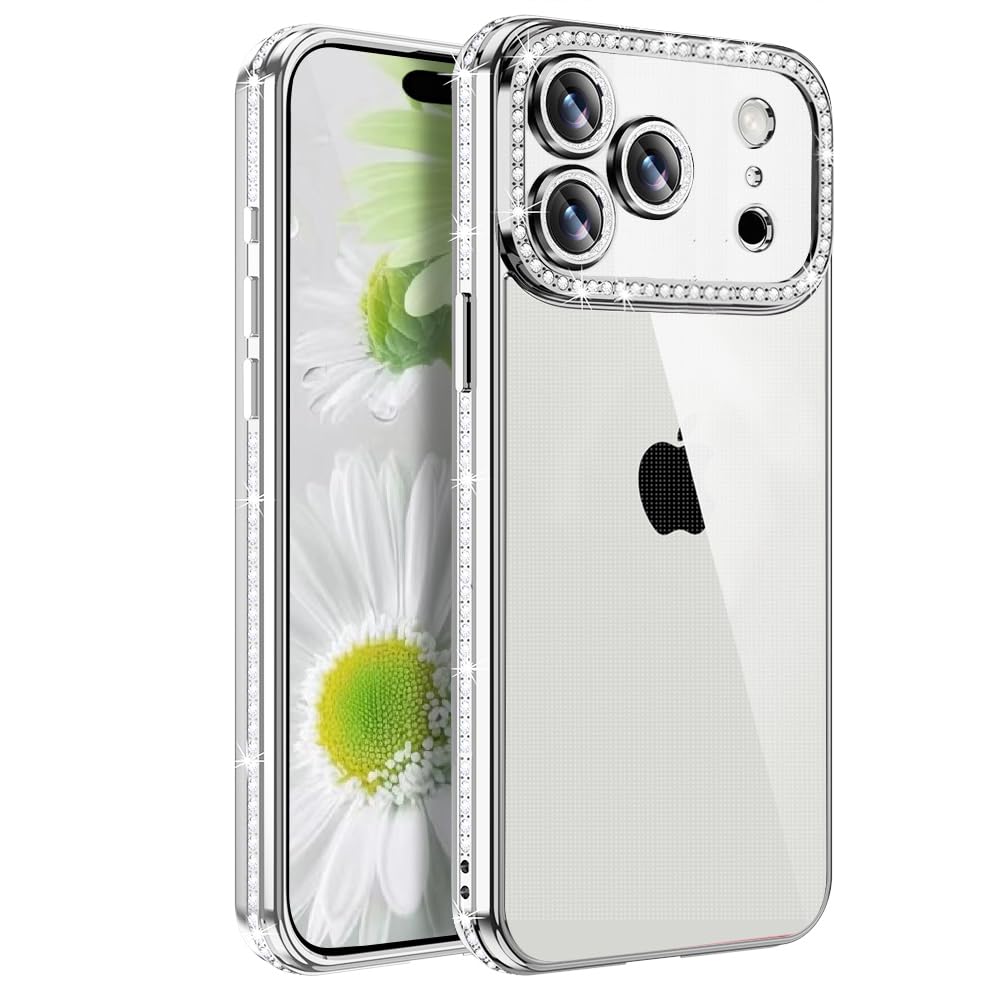 Rakuten - MuZiF iPhone 17 Pro 用 ケース クリア メッキ加工 キラキラ 背面全透明 サラウンドレンズ保護 カメラ保護 TPU ソフトケース 薄くて軽い 女性 人気 耐衝撃 携帯カバー ラップホール付き アイフォン 17 Pro 用 スマホケース