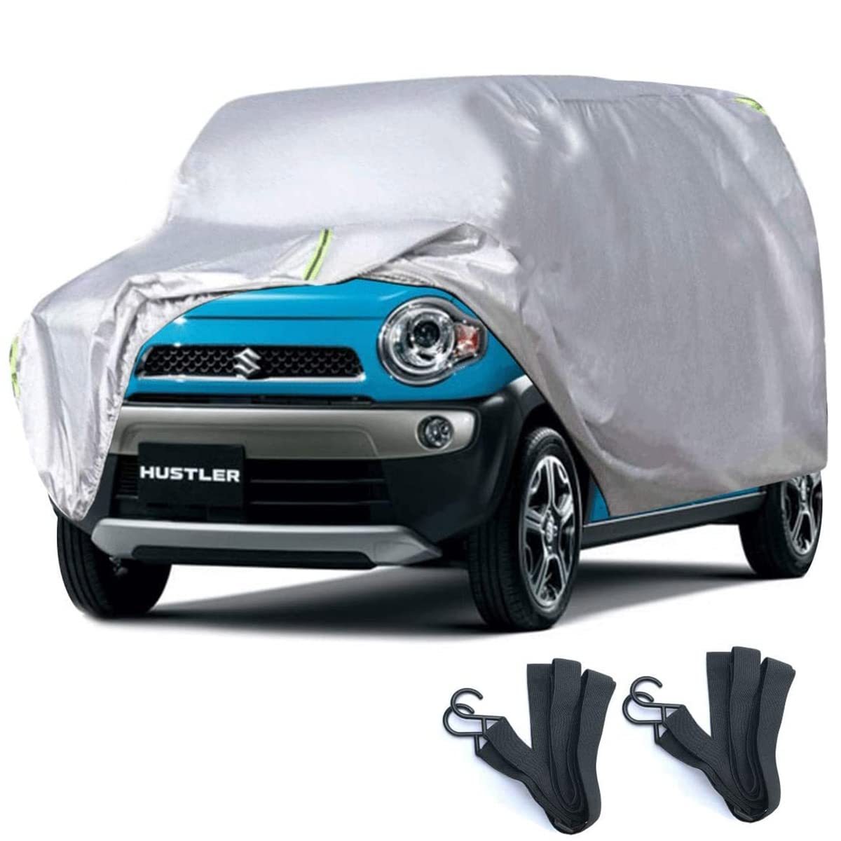 LINFEN ボディカバー 車カバー 5層構造 裏起毛タイプ 防水防塵防輻射紫外線 カーカバー 汎用 サイズ 台風・黄砂 対策 軽 SUV ワゴン セダン 各車対応 (355×175×145cm-軽自動車)