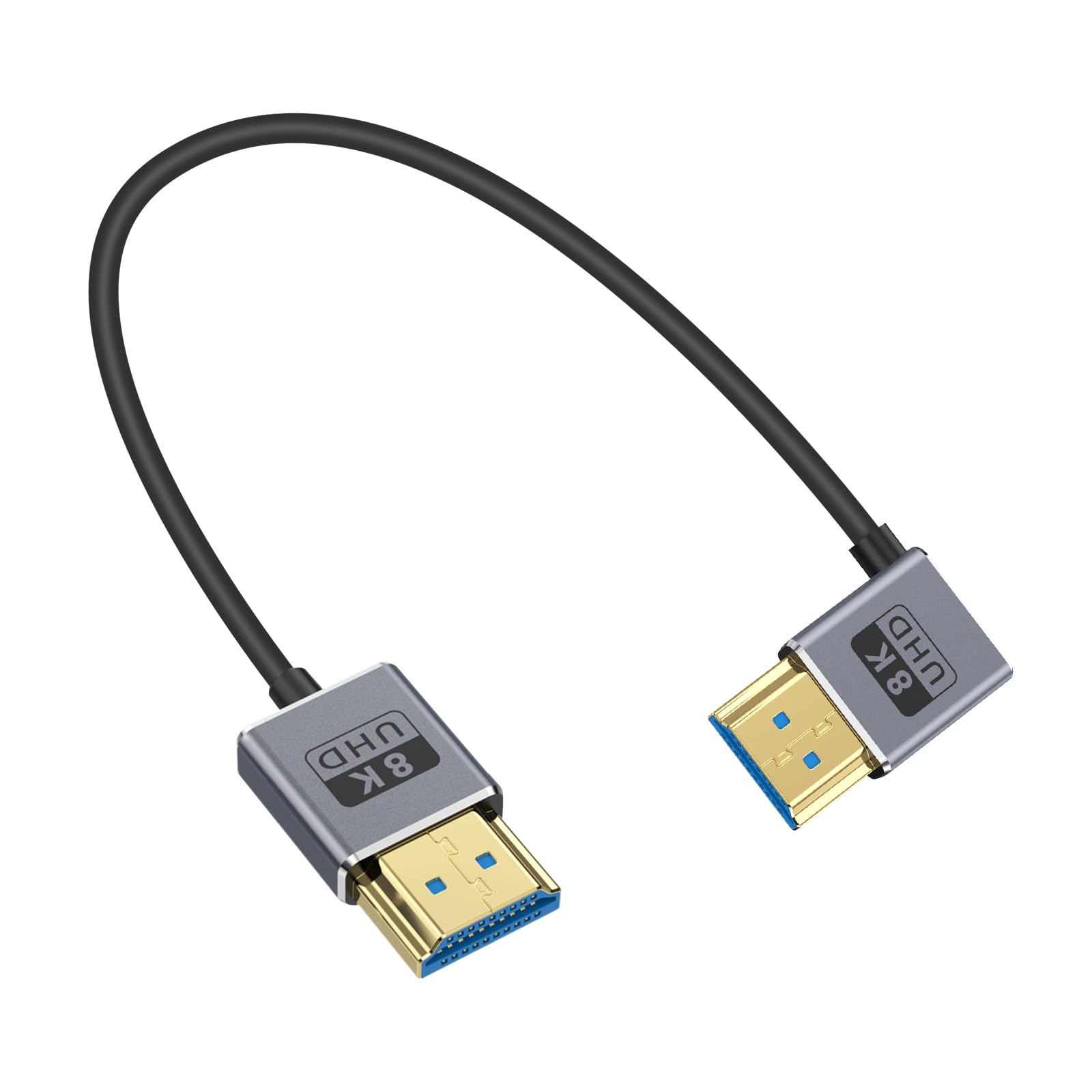 Duttek L��HDMI 2.1�����֥�û����8K HDMI�������饪�������֥롢L����HDMI�Ѵ������֥�Ķ��®��48Gbps�Ӱ�����Ķ����HDMI������OD2.5mm��8K@60Hz��4K@240Hz�������ʥߥå�HDR��eARC���б���GH5S��P