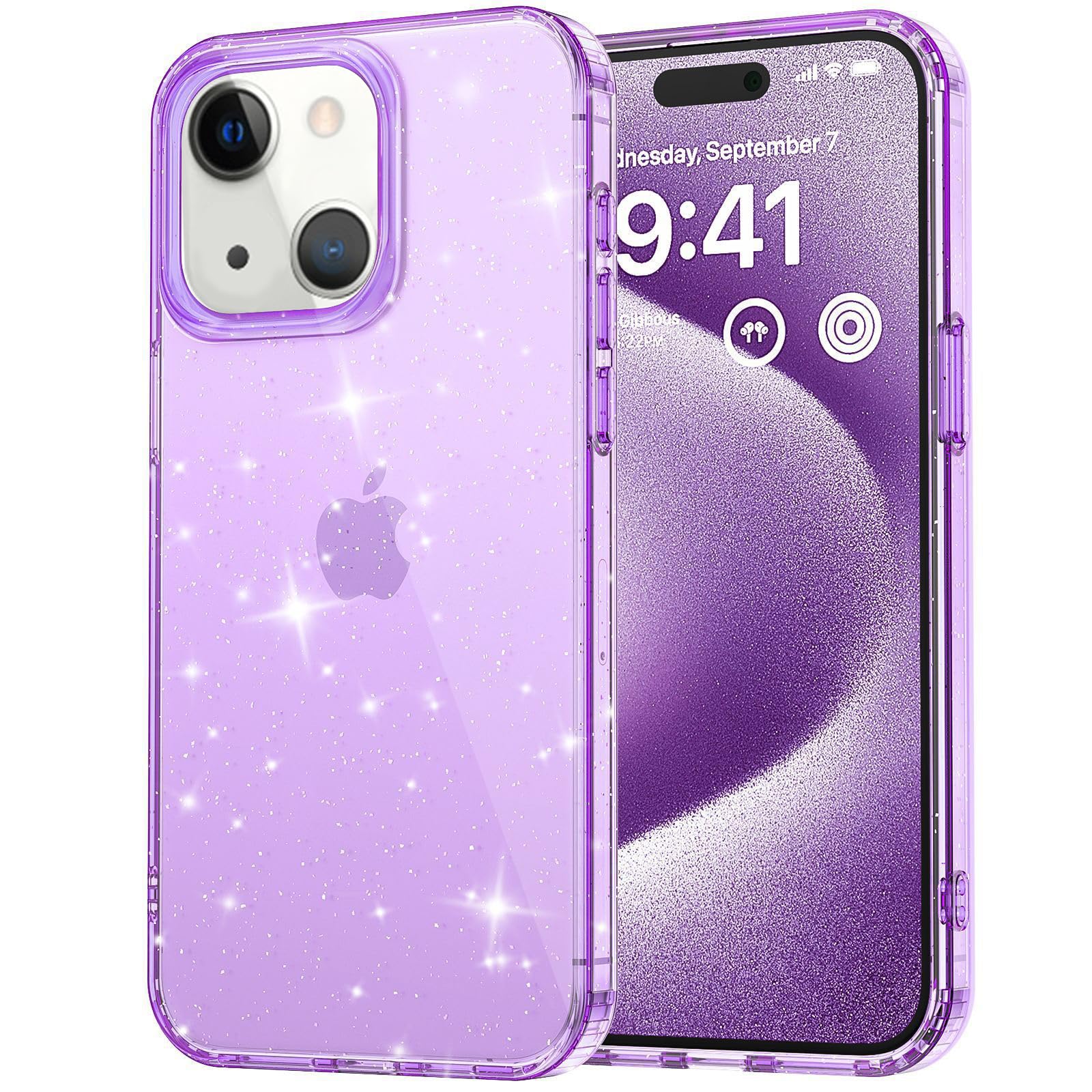 Rakuten - MuZiF iPhone 15 用 ケース クリア キラキラ 可愛い 透明 薄型 超軽量 グリッター 輝きピカピカ 携帯カバー 人気 おしゃれ 耐衝撃 傷防止背面 滑り止め 指紋防止 ストラップホール付き アイフォン15 用 保護ケース (iPhone 1