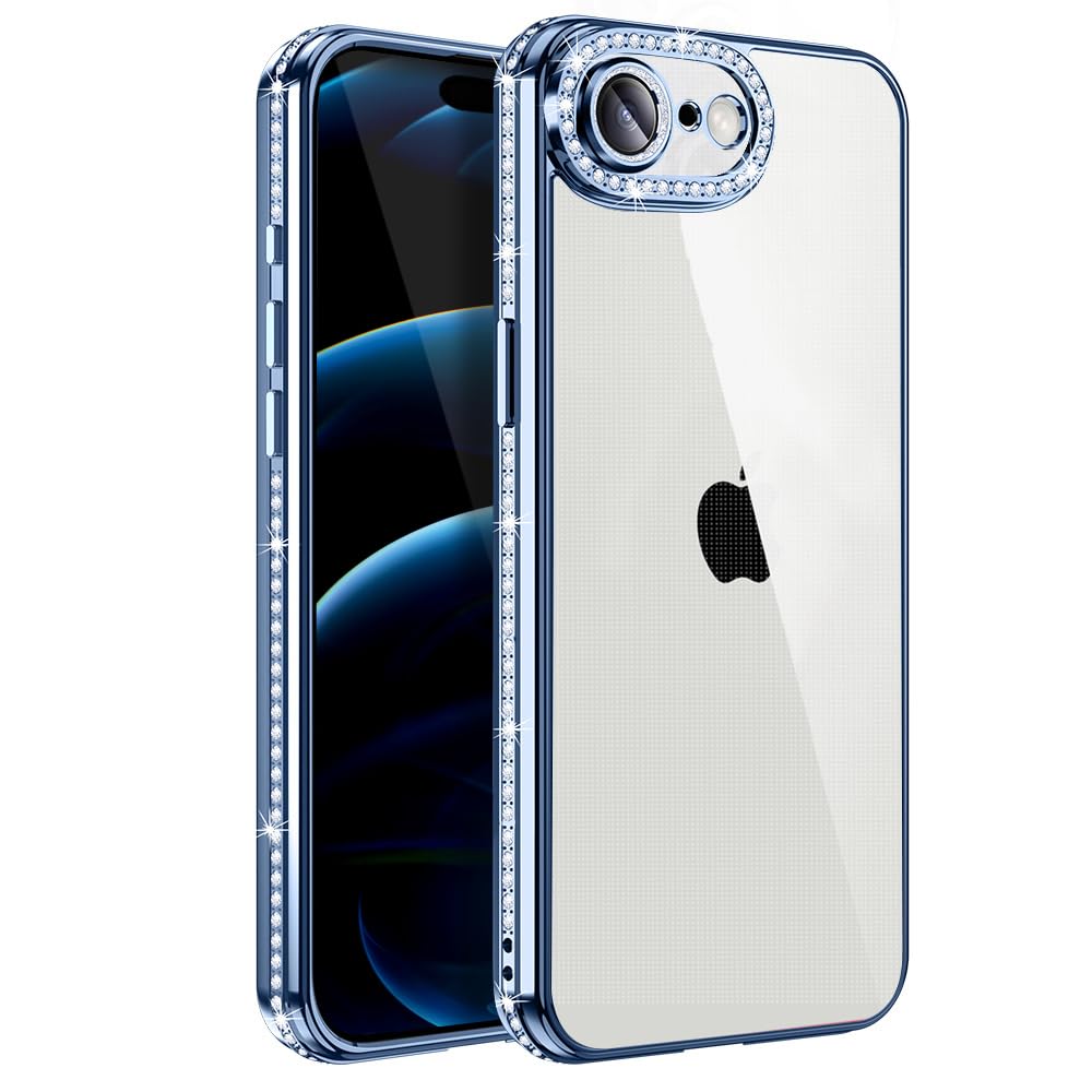 Rakuten - MuZiF iPhone 17e 用 ケース クリア メッキ加工 キラキラ 背面全透明 サラウンドレンズ保護 カメラ保護 TPU ソフトケース 薄くて軽い 女性 人気 耐衝撃 携帯カバー ラップホール付き アイフォン 17e 用 スマホケース (iPhon