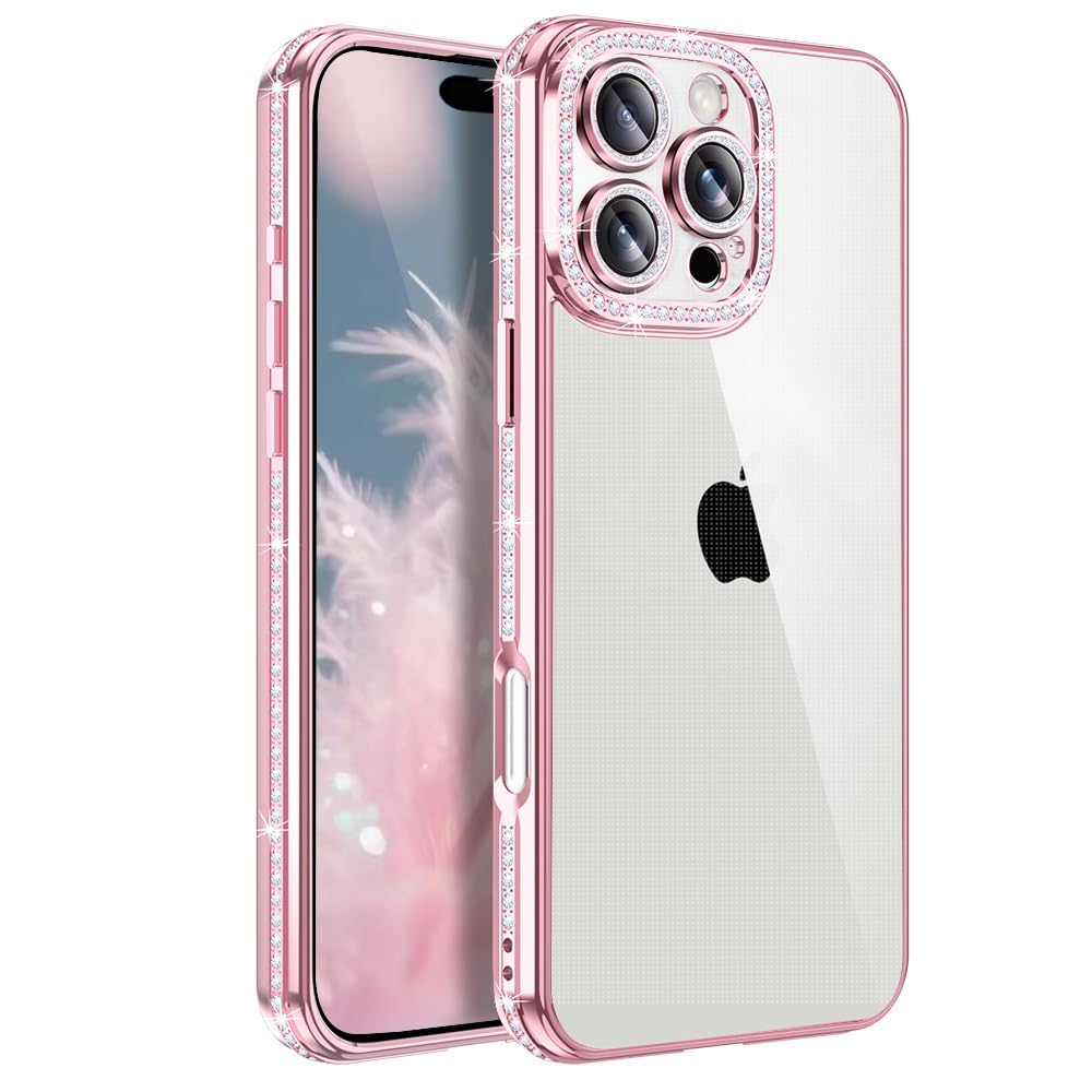 Rakuten - MuZiF iPhone 15 Plus 用 ケース クリア メッキ加工 キラキラ 背面全透明 サラウンドレンズ保護 カメラ保護 TPU ソフトケース 薄くて軽い 女性 人気 耐衝撃 携帯カバー ラップホール付き アイフォン 15 Plus 用 スマホケー