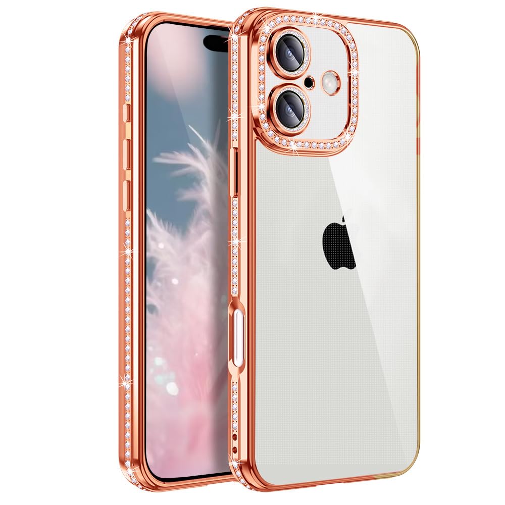 Rakuten - MuZiF iPhone 17 用 ケース クリア メッキ加工 キラキラ 背面全透明 サラウンドレンズ保護 カメラ保護 TPU ソフトケース 薄くて軽い 女性 人気 耐衝撃 携帯カバー ラップホール付き アイフォン 17 用 スマホケース (iPhone