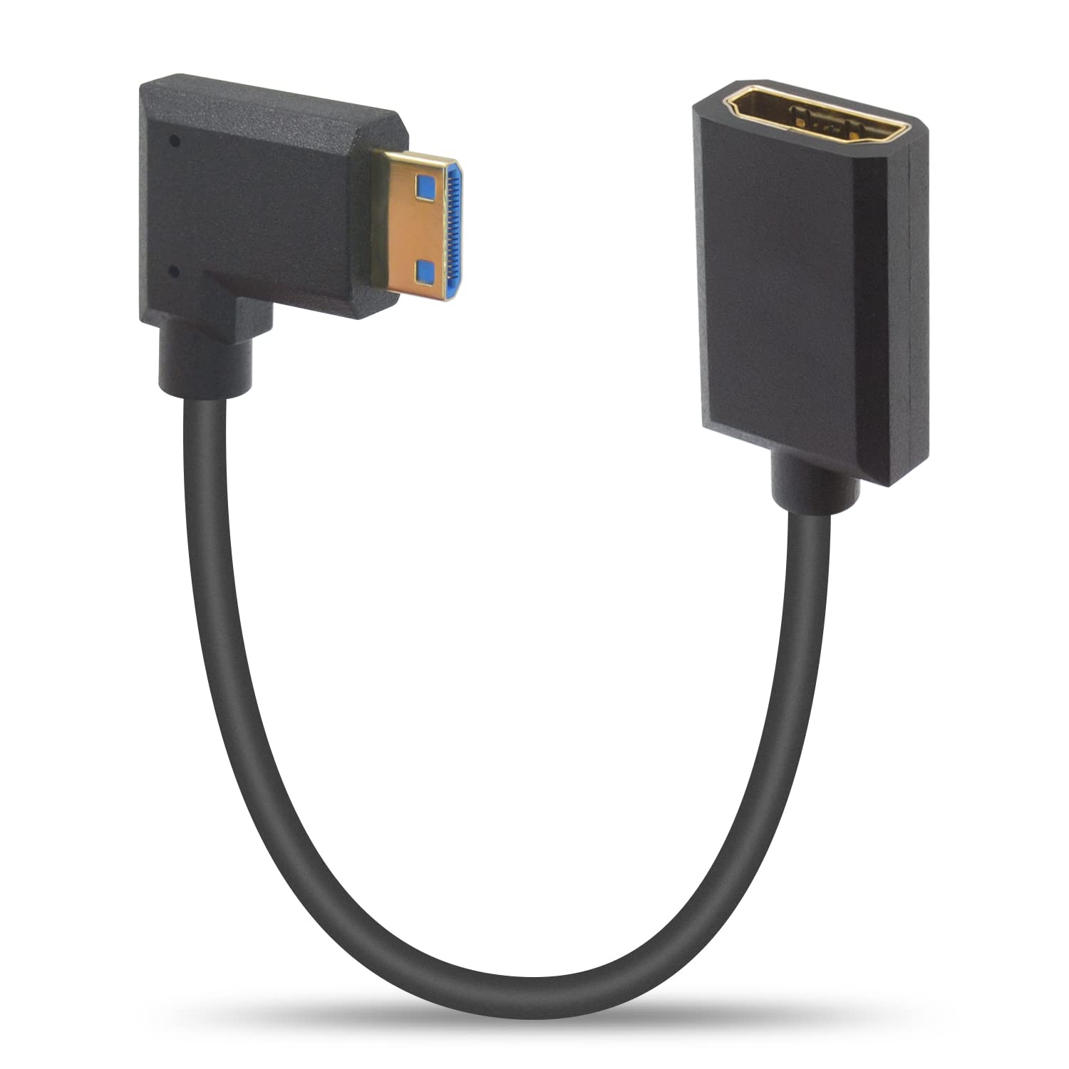 Duttek 8K L字型ミニHDMI HDMIケーブル 48Gbps 超薄型ミニHDMI2.1オスメス延長ケーブル プロジェクター/モニター/ビデオカメラ用 (HDMI 2.1) 30cm